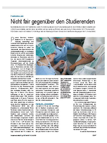 Vorschauseite 1: Praktisches Jahr: Nicht fair gegenüber den Studierenden