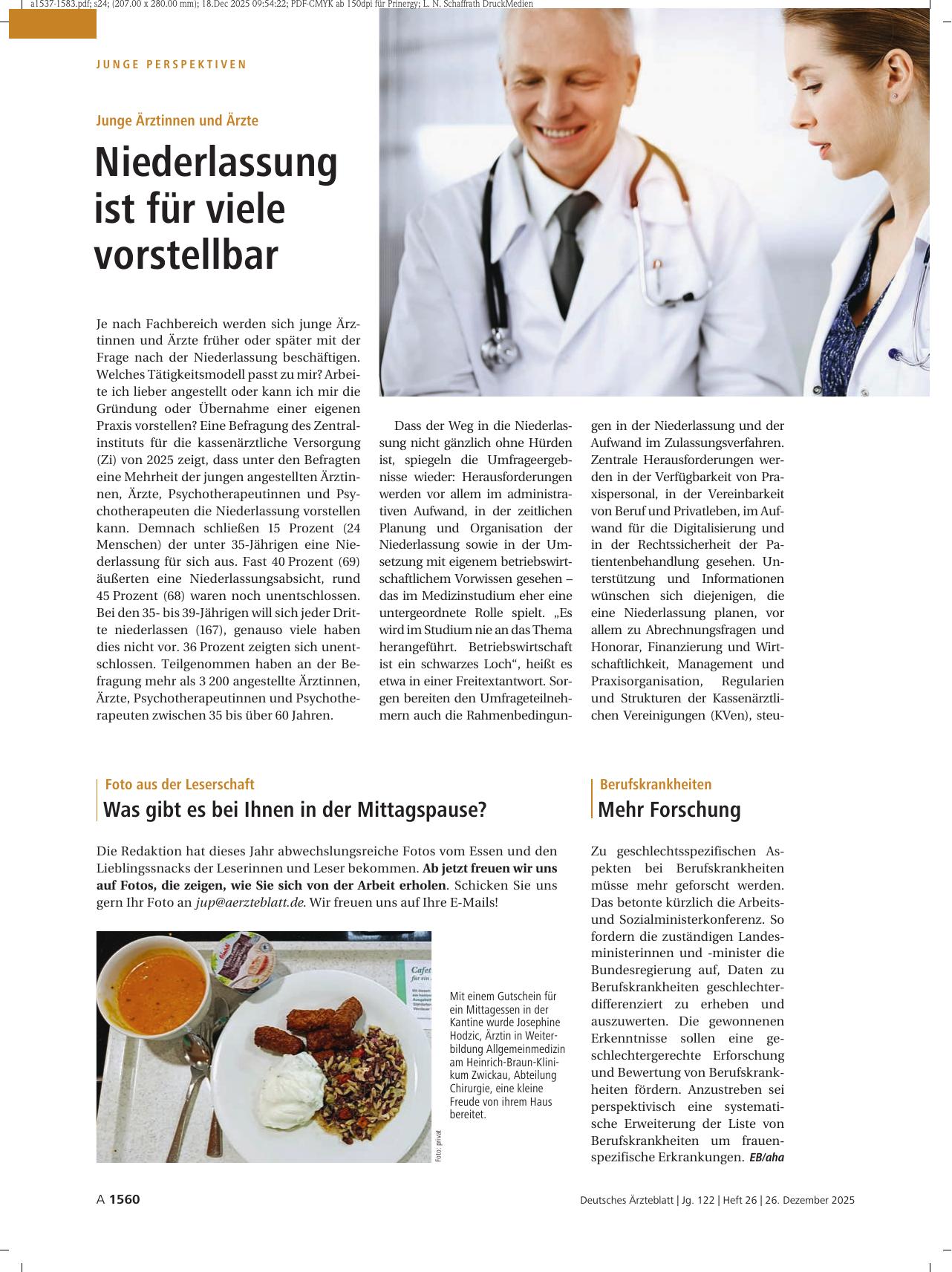Vorschauseite 1: Berufskrankheiten: Mehr Forschung