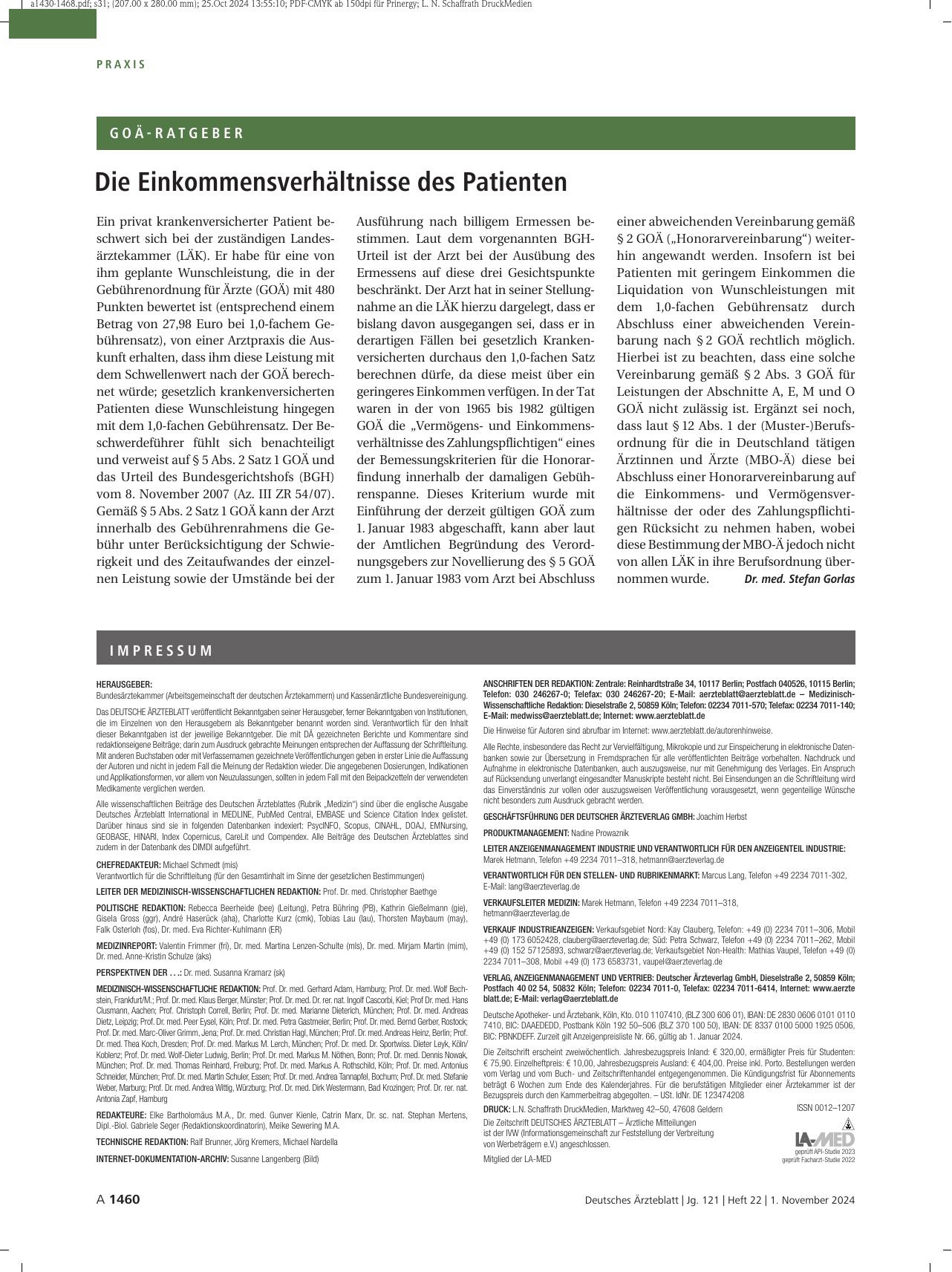Vorschauseite 1: Die Einkommensverhältnisse des Patienten