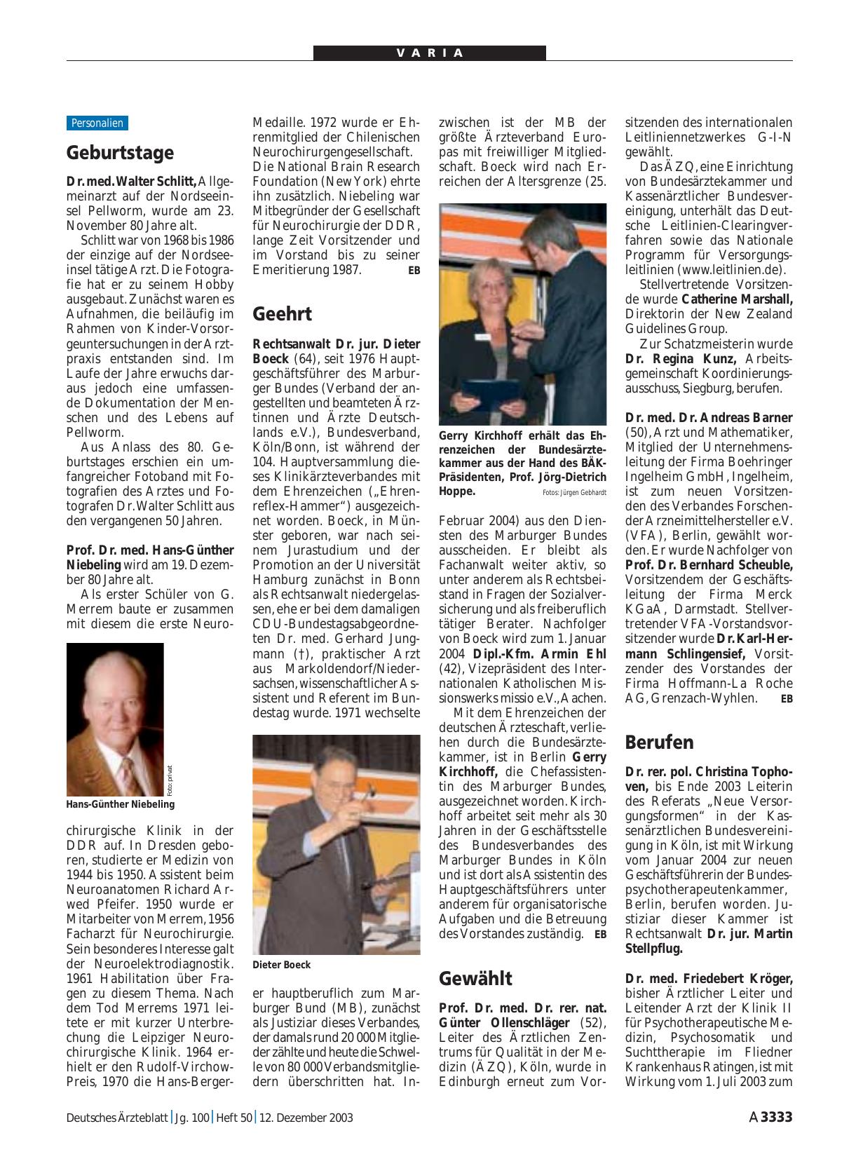 Vorschauseite 1: Geehrt