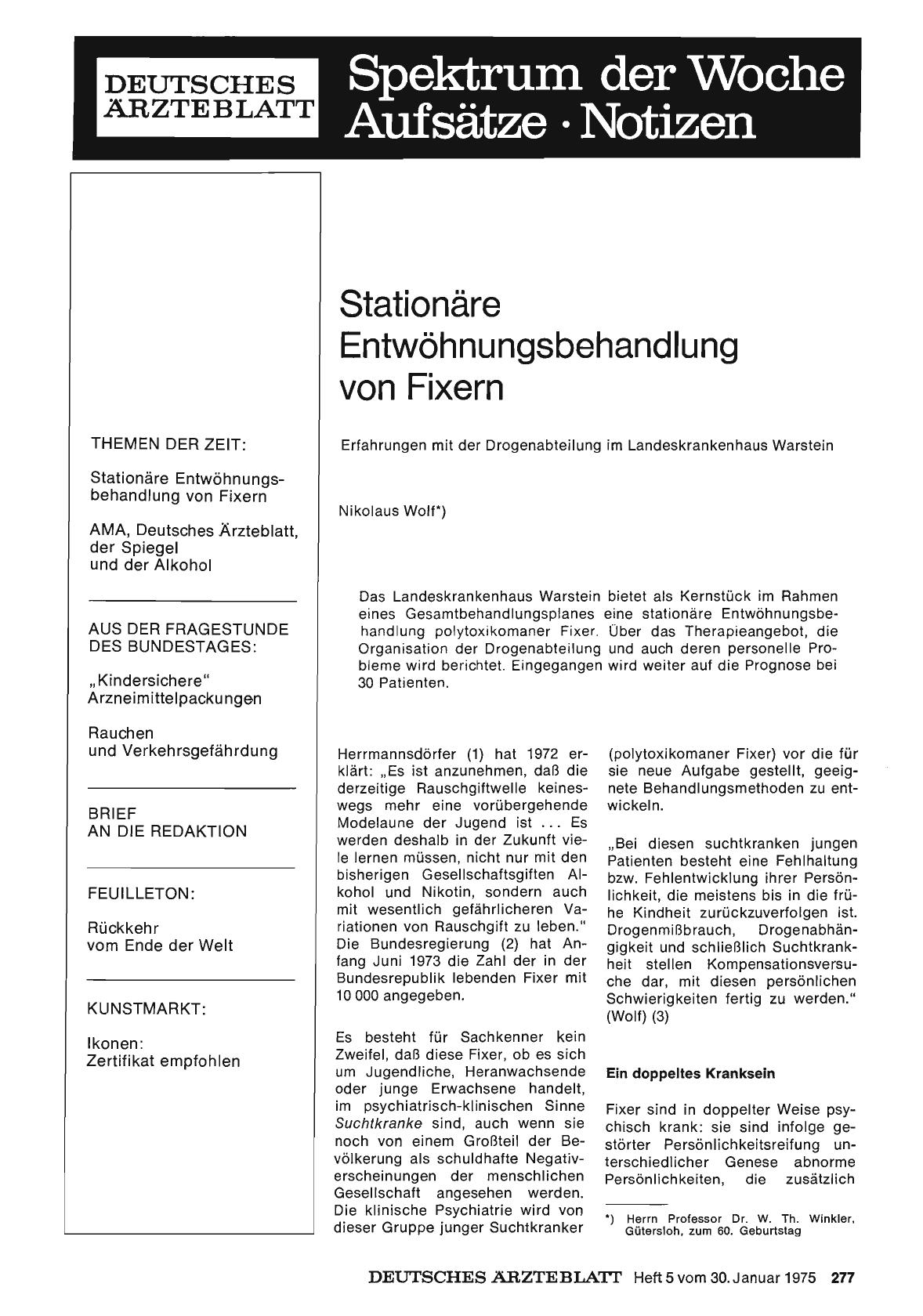 Vorschauseite 1: Stationäre Entwöhnungsbehandlung von Fixern