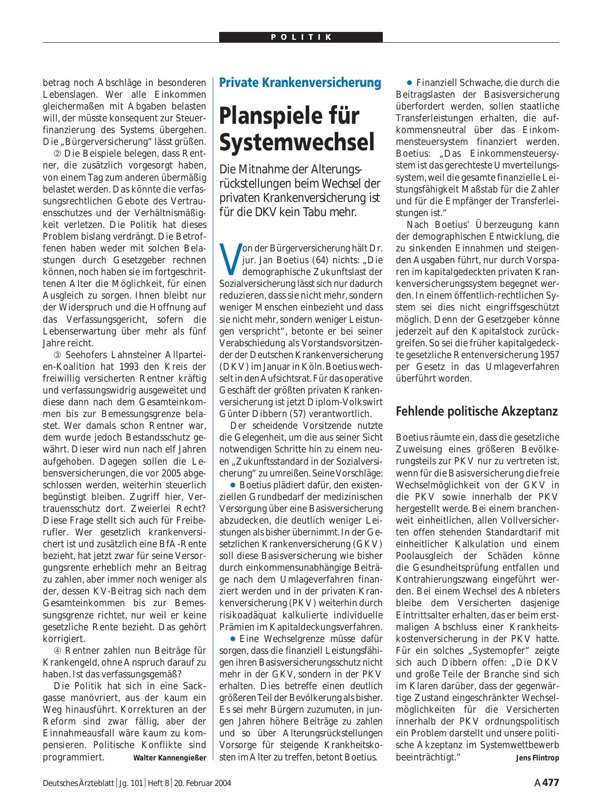 Vorschauseite 1: Private Krankenversicherung: Planspiele für Systemwechsel
