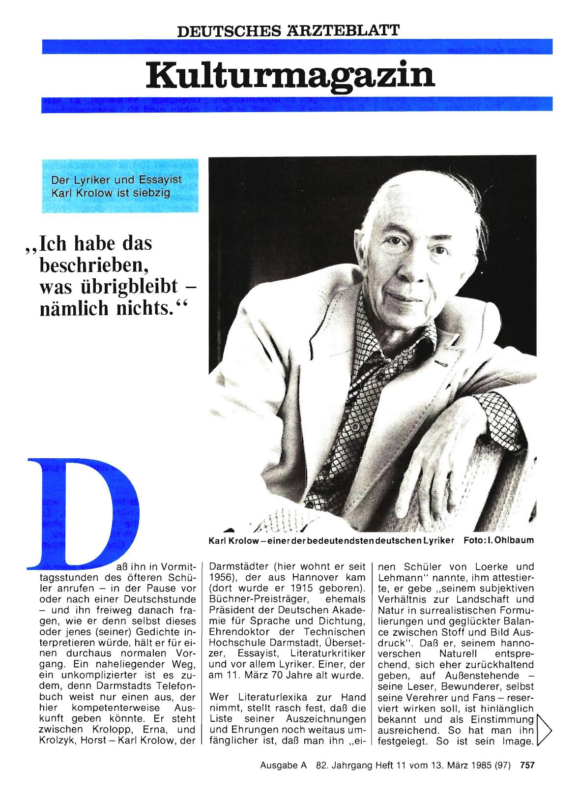 Vorschauseite 1: „Ich habe das beschrieben, was übrigbleibt — nämlich nichts. “