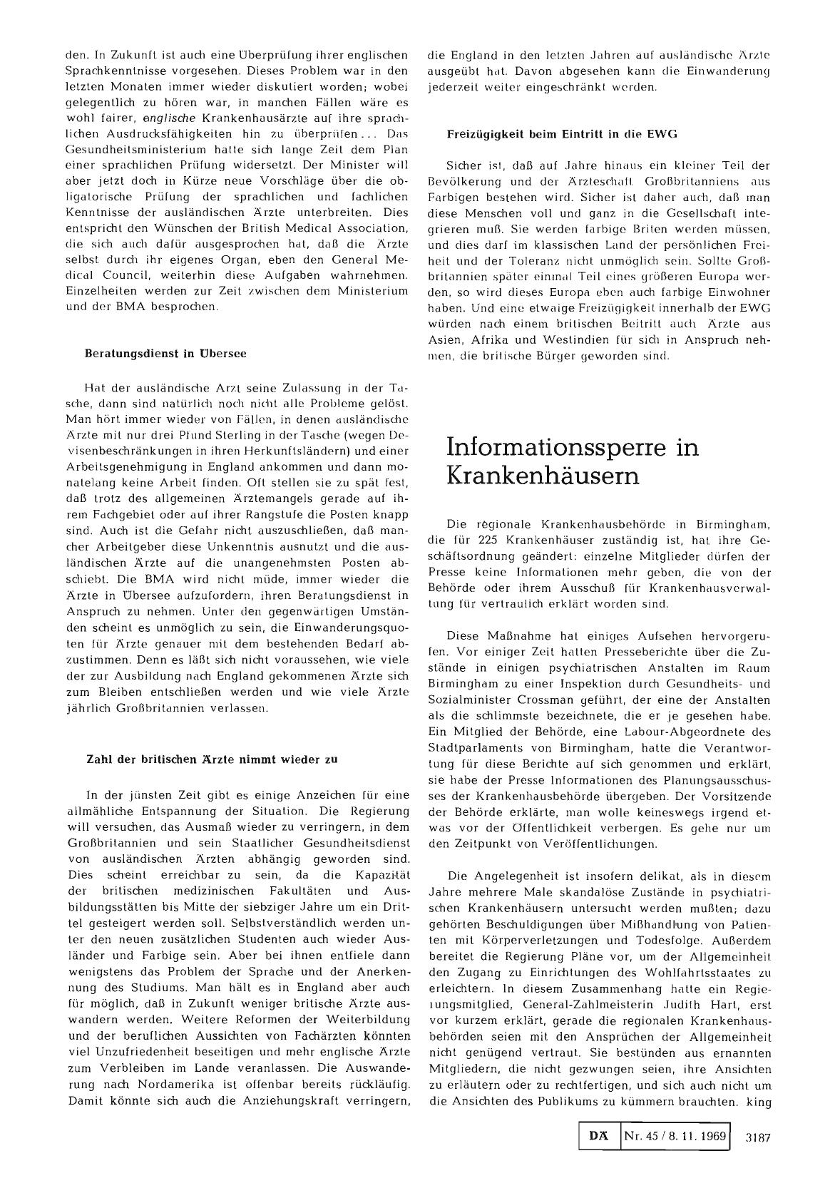 Vorschauseite 1: Informationssperre in Krankenhäusern