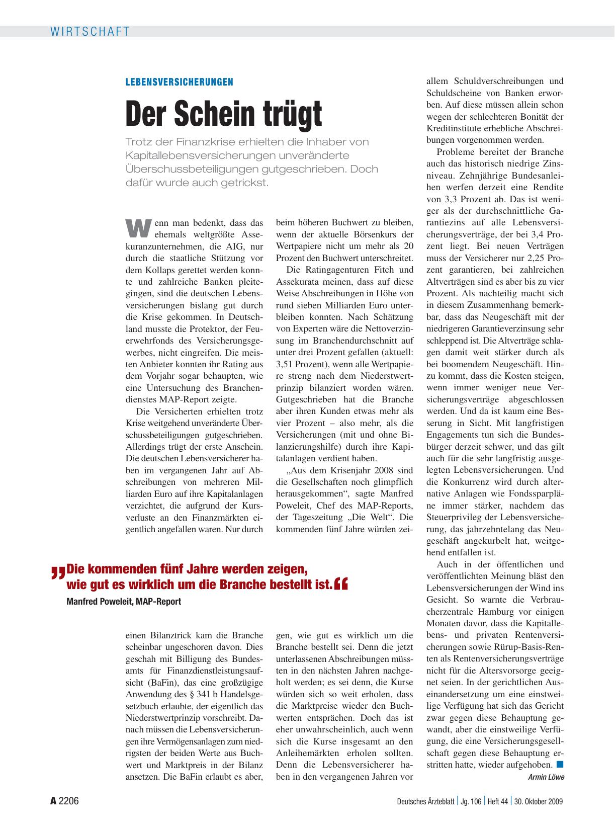 Vorschauseite 1: Lebensversicherungen: Der Schein trügt