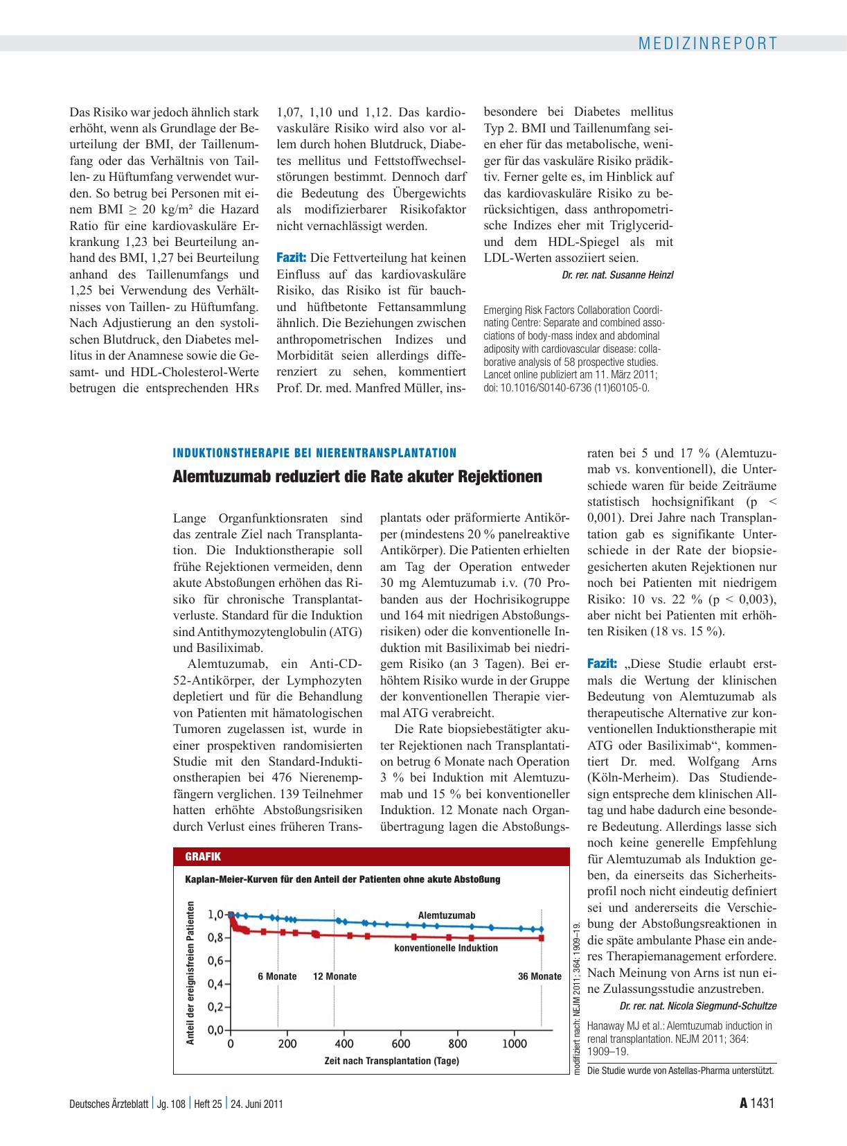 Vorschauseite 1: Induktionstherapie bei Nierentransplantation: Alemtuzumab reduziert die Rate akuter Rejektionen
