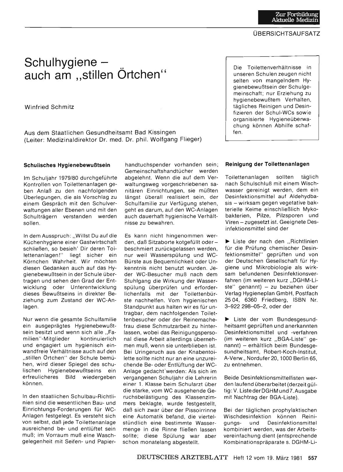 Vorschauseite 1: Schulhygiene - auch am "stillen Örtchen"