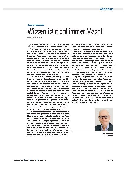 Vorschauseite 1: Gesundheitswesen: Wissen ist nicht immer Macht