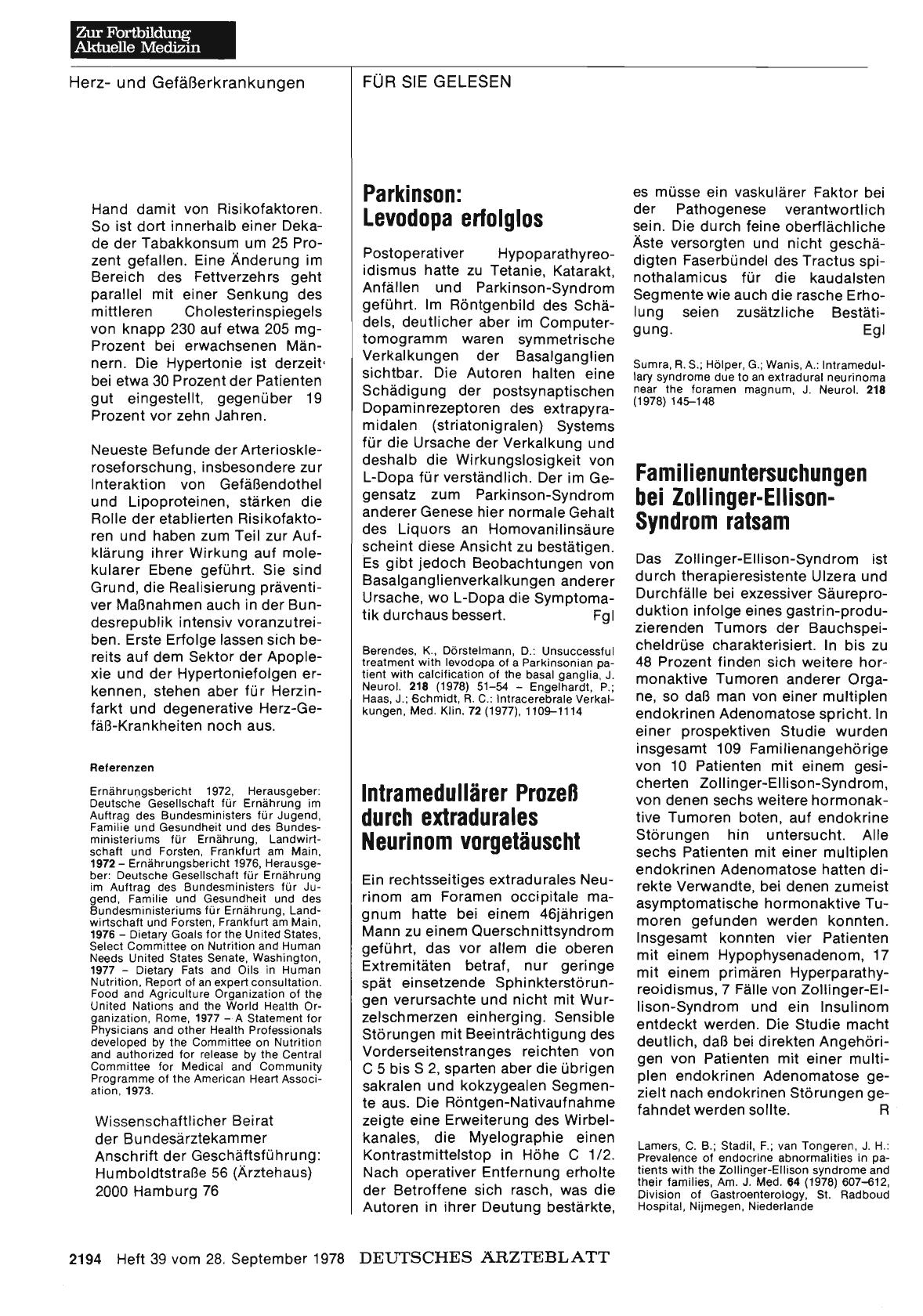 Vorschauseite 1: Parkinson: Levodopa erfolglos