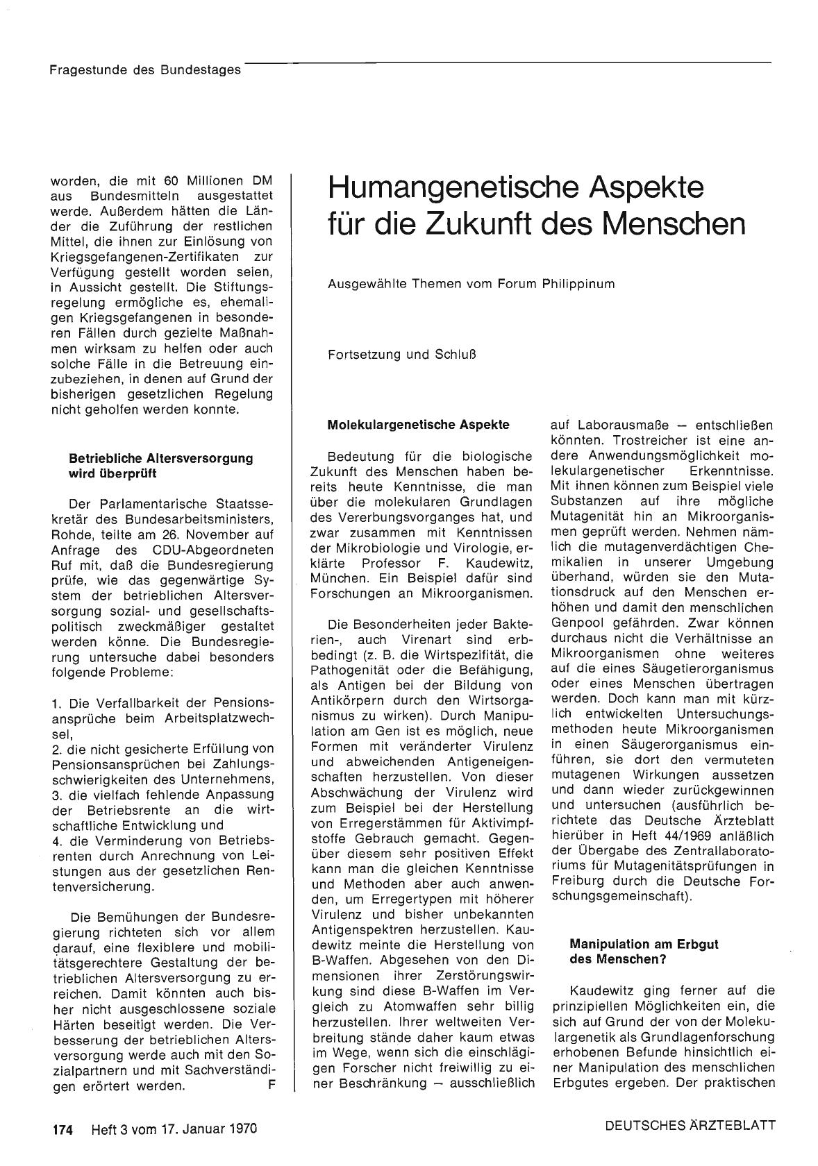 Vorschauseite 1: Humangenetische Aspekte für die Zukunft des Menschen