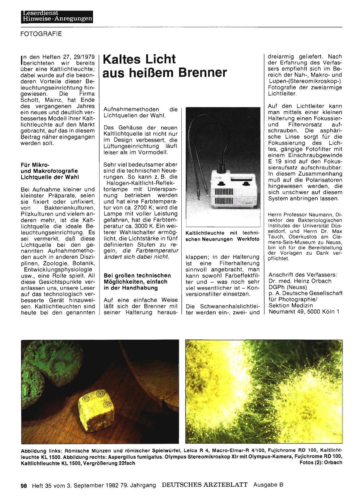Vorschauseite 1: Kaltes Licht aus heißem Brenner