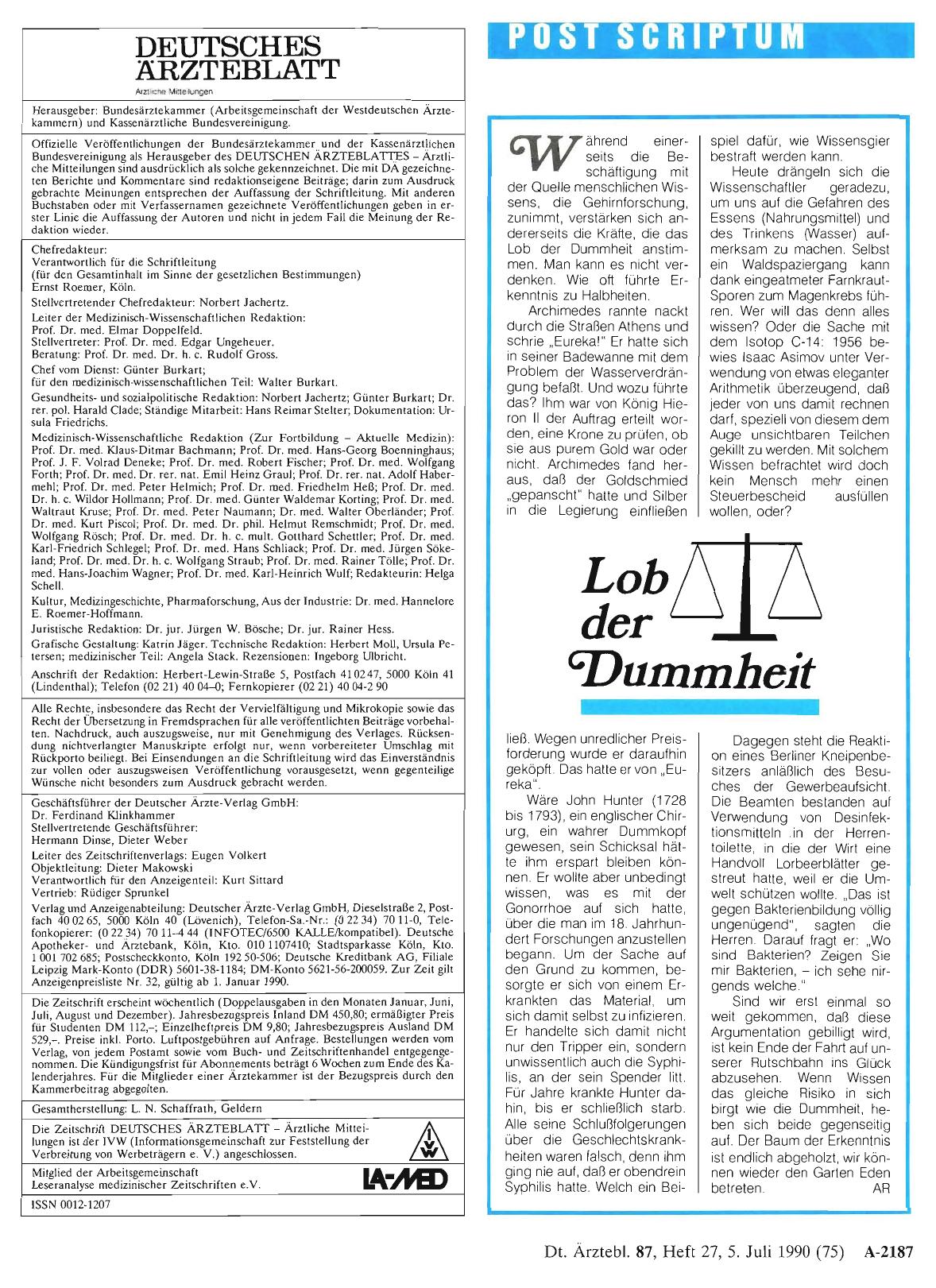 Vorschauseite 1: Lob der Dummheit