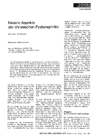 Vorschauseite 1: Neuere Aspekte der chronischen Pyelonephritis: Diagnostik und Therapie