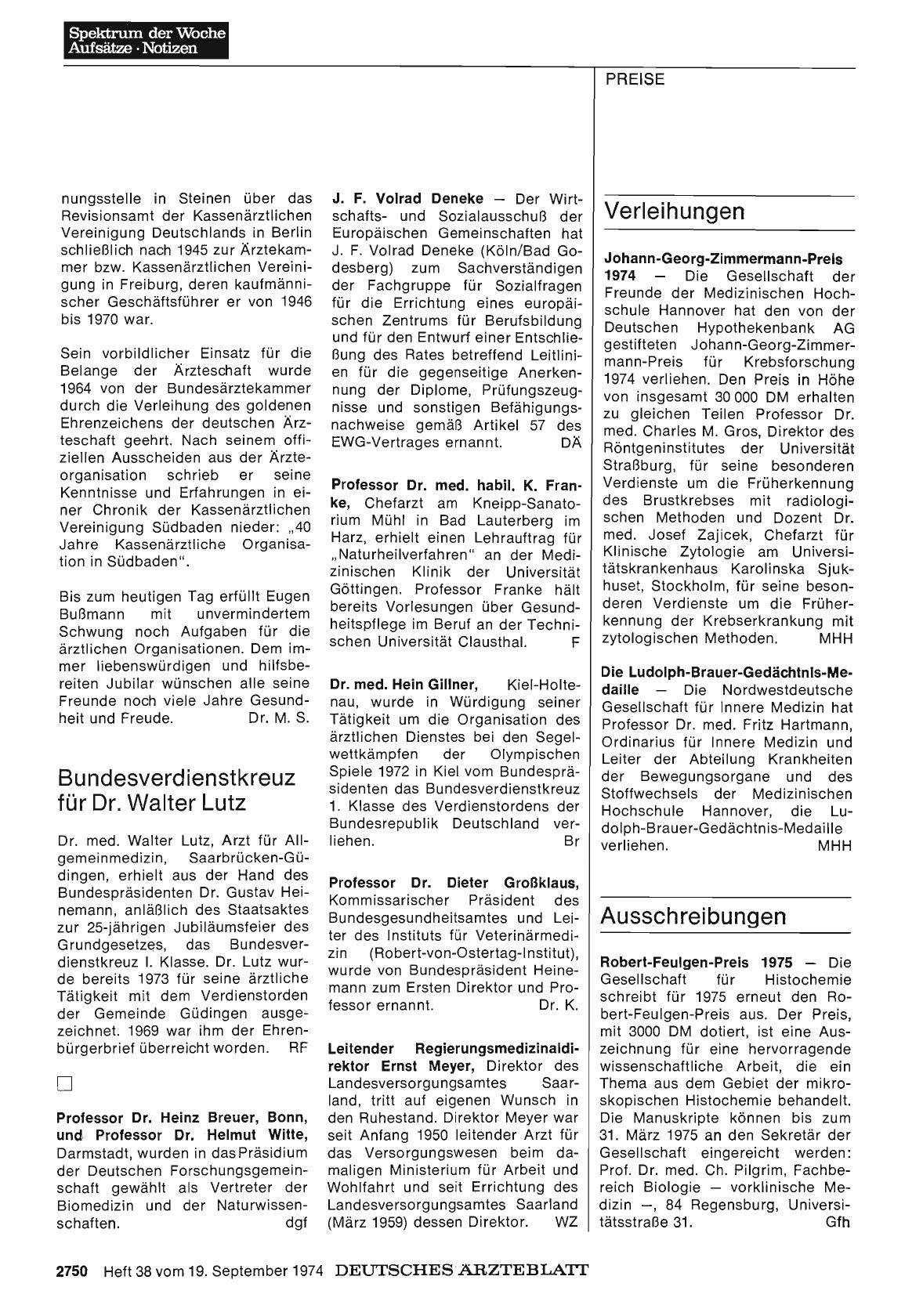 Vorschauseite 1: Verleihungen