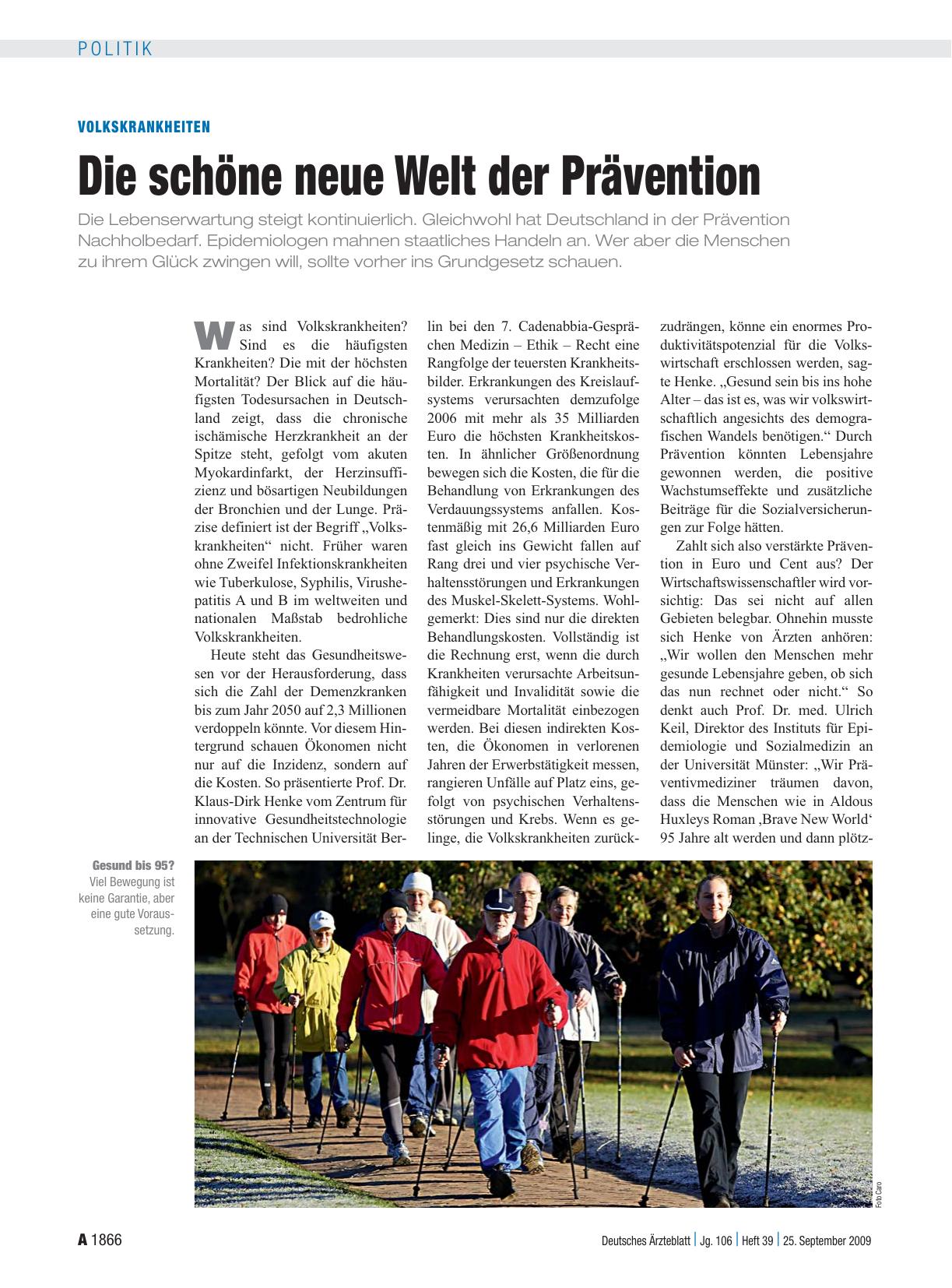 Vorschauseite 1: Volkskrankheiten: Die schöne neue Welt der Prävention