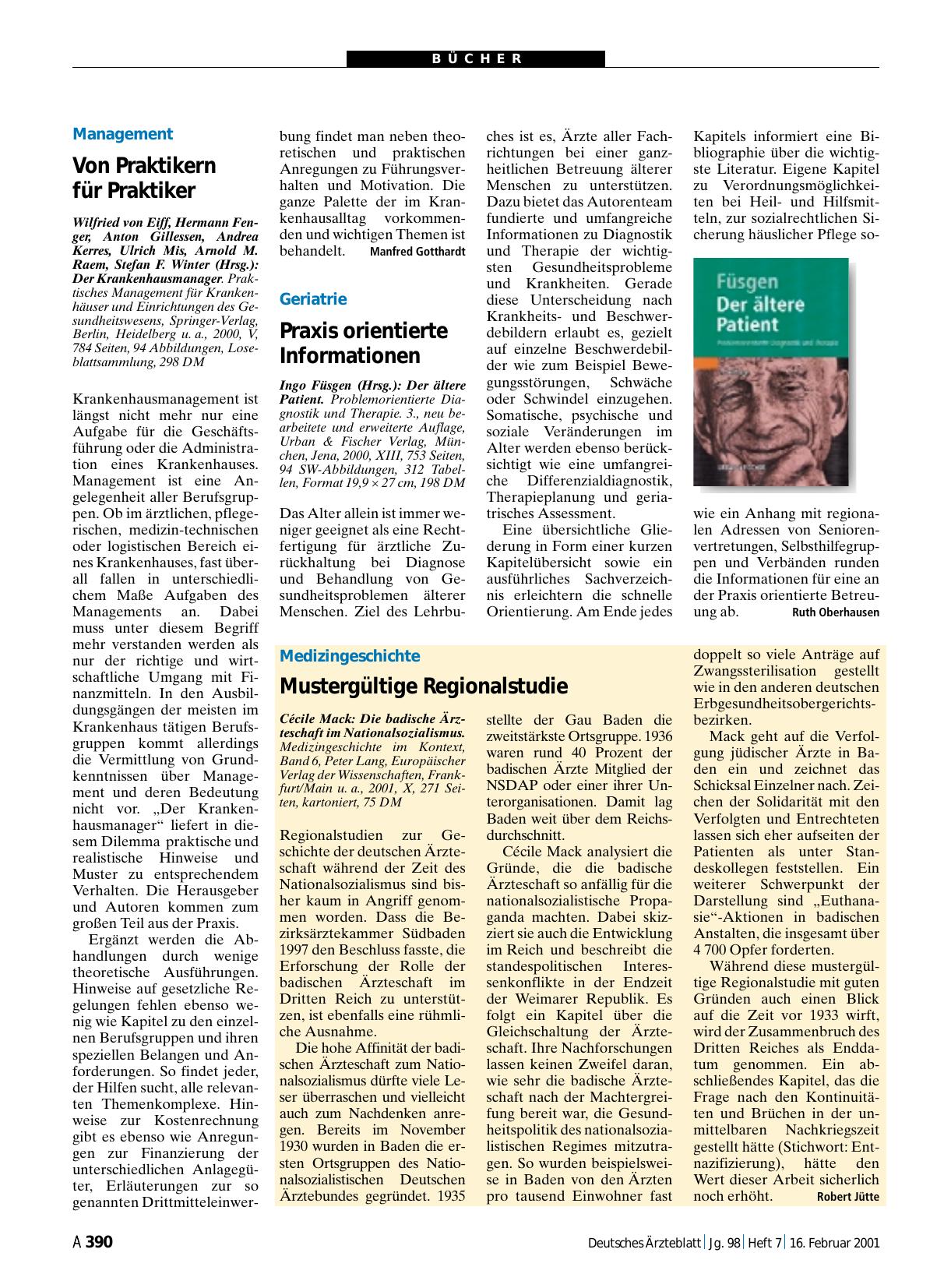 Vorschauseite 1: Die badische Ärzteschaft im Nationalsozialismus