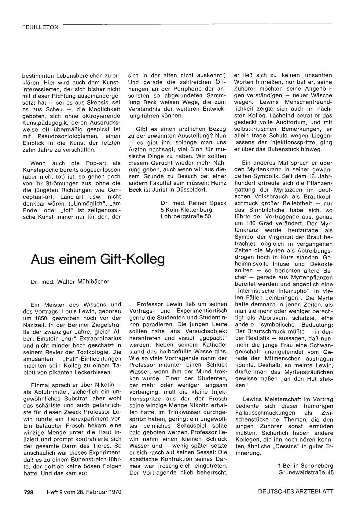 Vorschauseite 1: Aus einem Gift-Kolleg