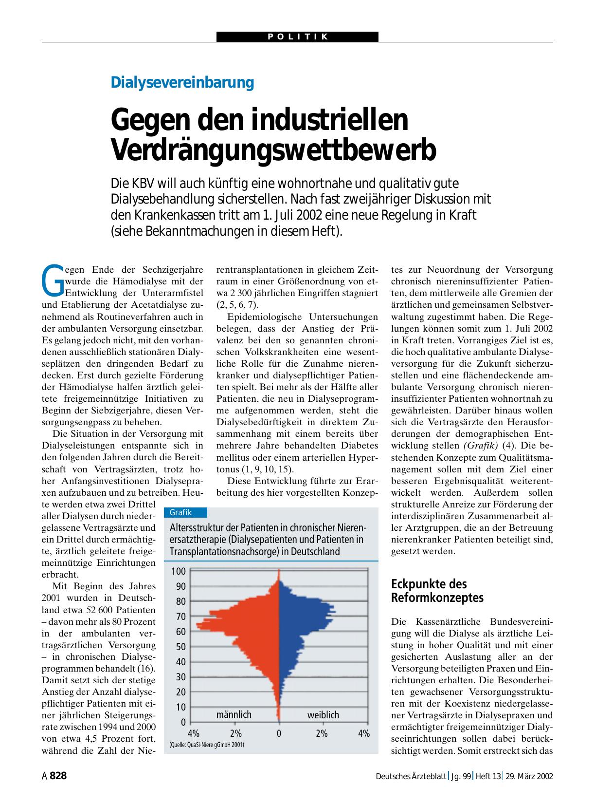 Vorschauseite 1: Dialysevereinbarung: Gegen den industriellen Verdrängungswettbewerb