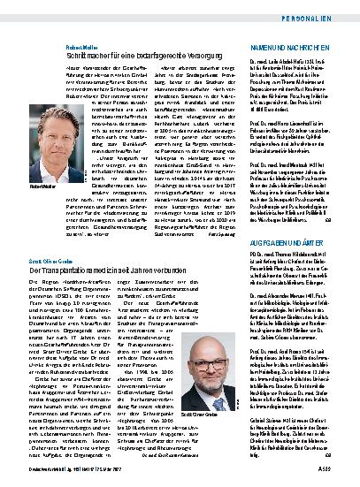 Vorschauseite 1: Robert Möller: Schrittmacher für eine bedarfsgerechte Versorgung