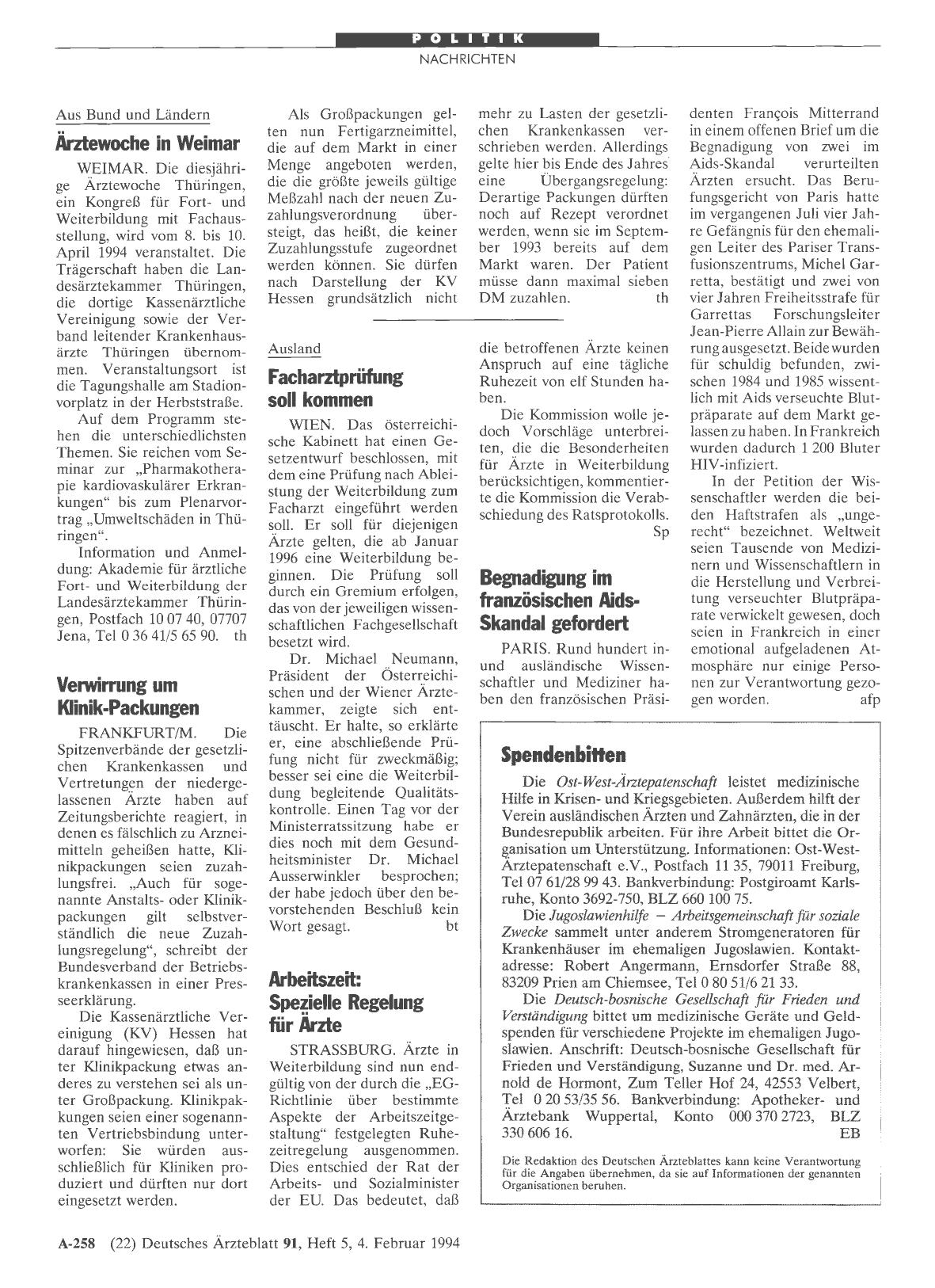 Vorschauseite 1: Ärztewoche in Weimar