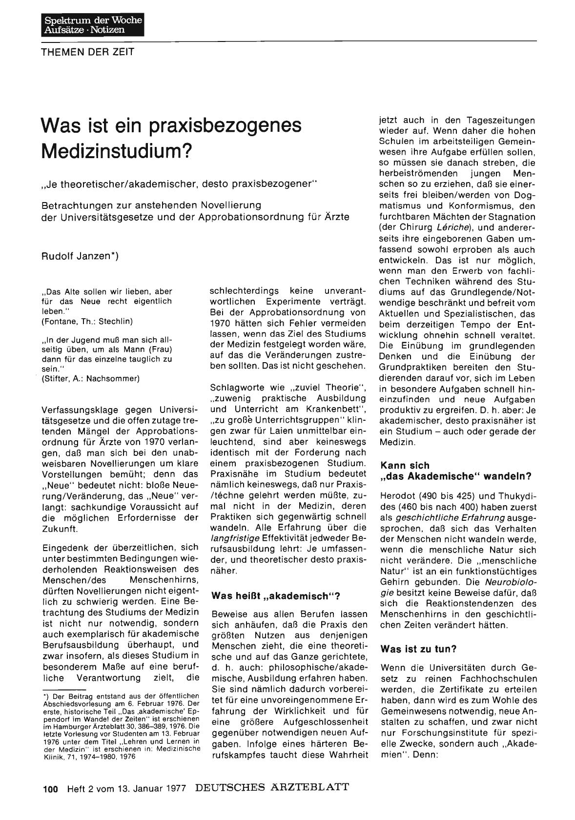 Vorschauseite 1: Was ist ein praxisbezogenes Medizinstudium?