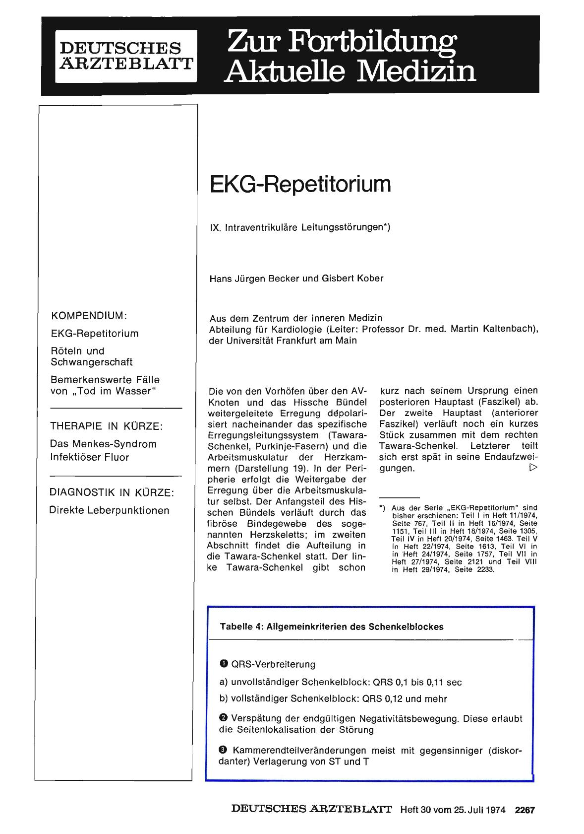 Vorschauseite 1: EKG-Repetitorium: IX. Intraventrikuläre Leitungsstörungen