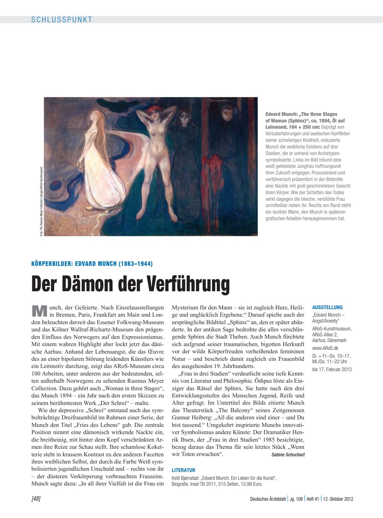 Vorschauseite 1: Körperbilder: Edvard Munch (1863 – 1944) - Der Dämon der Verführung