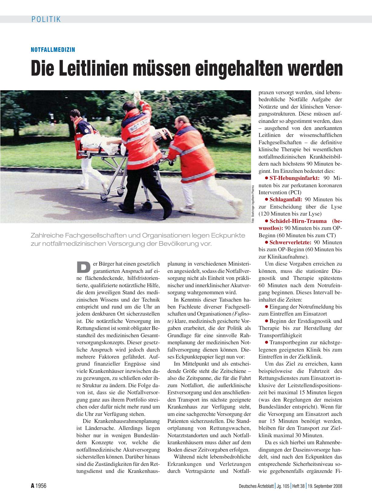 Vorschauseite 1: Notfallmedizin: Die Leitlinien müssen eingehalten werden