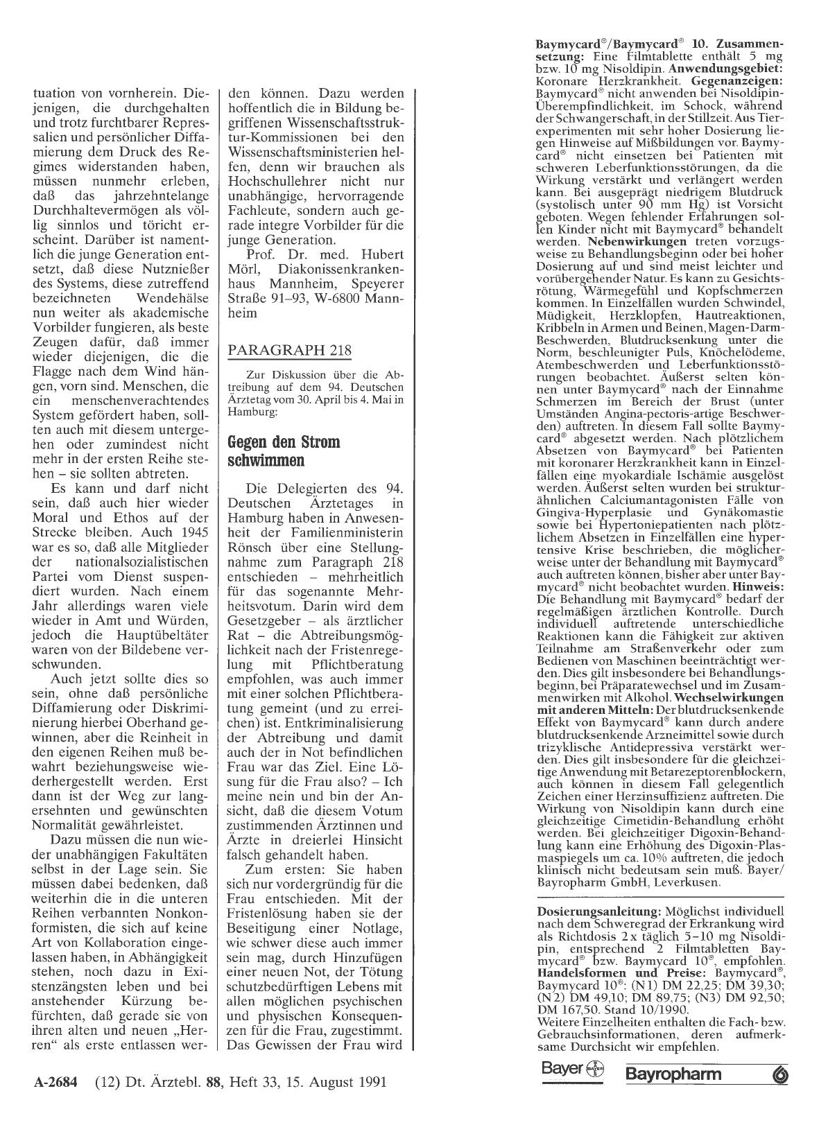 Vorschauseite 1: PARAGRAPH 218: Gegen den Strom schwimmen
