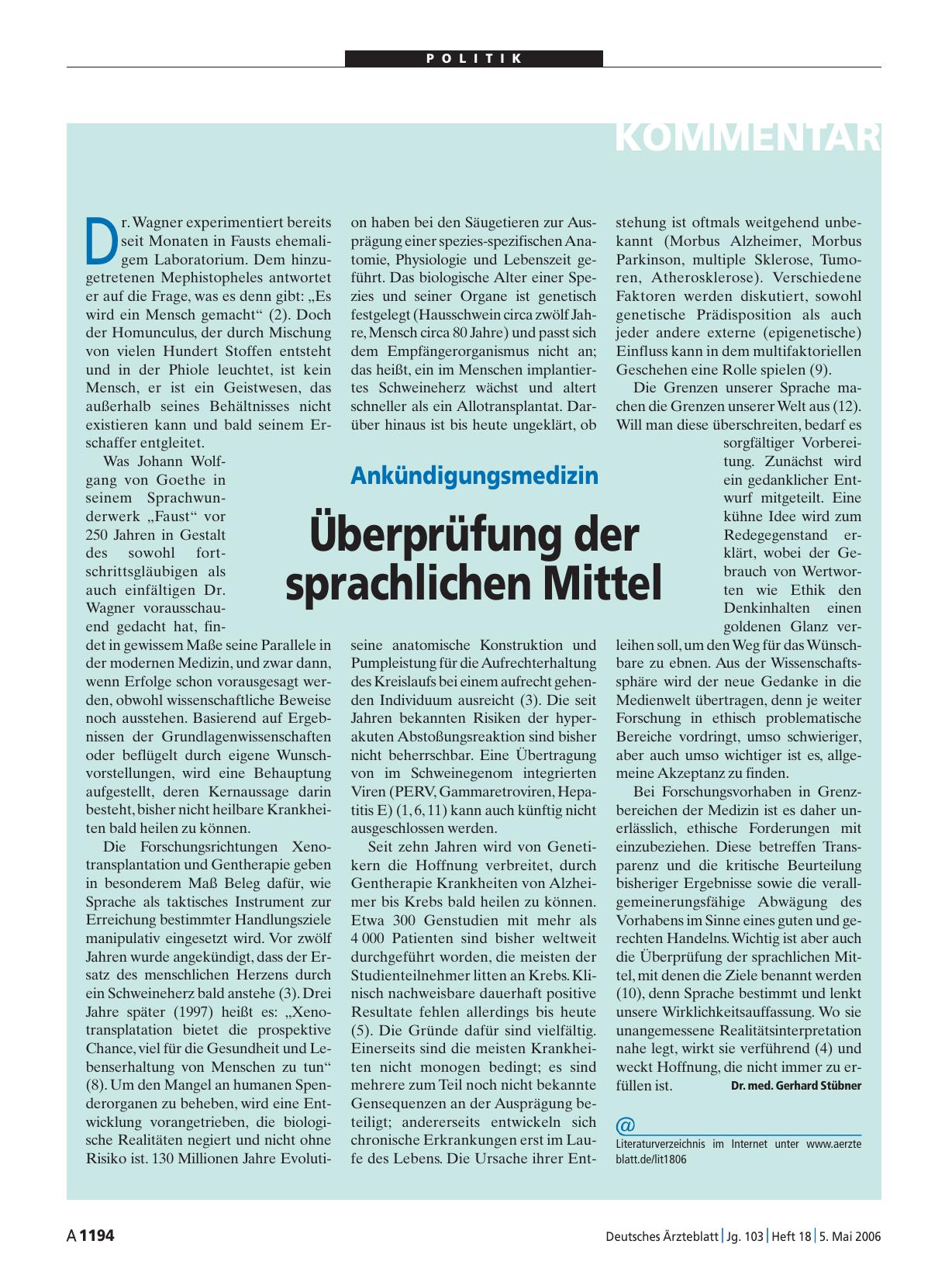 Vorschauseite 1: Ankündigungsmedizin: Überprüfung der sprachlichen Mittel