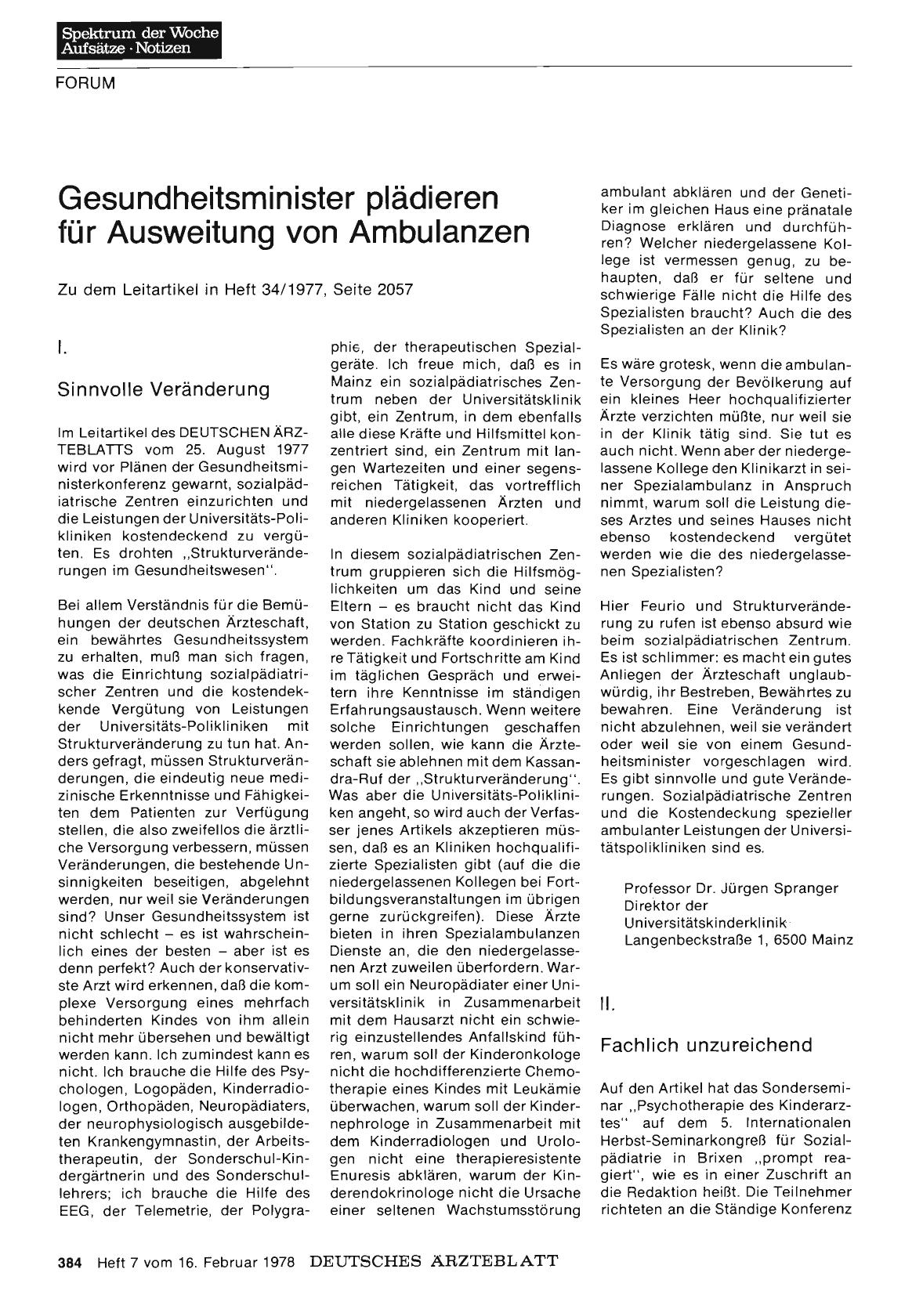 Vorschauseite 1: Gesundheitsminister plädieren für Ausweitung von Ambulanzen