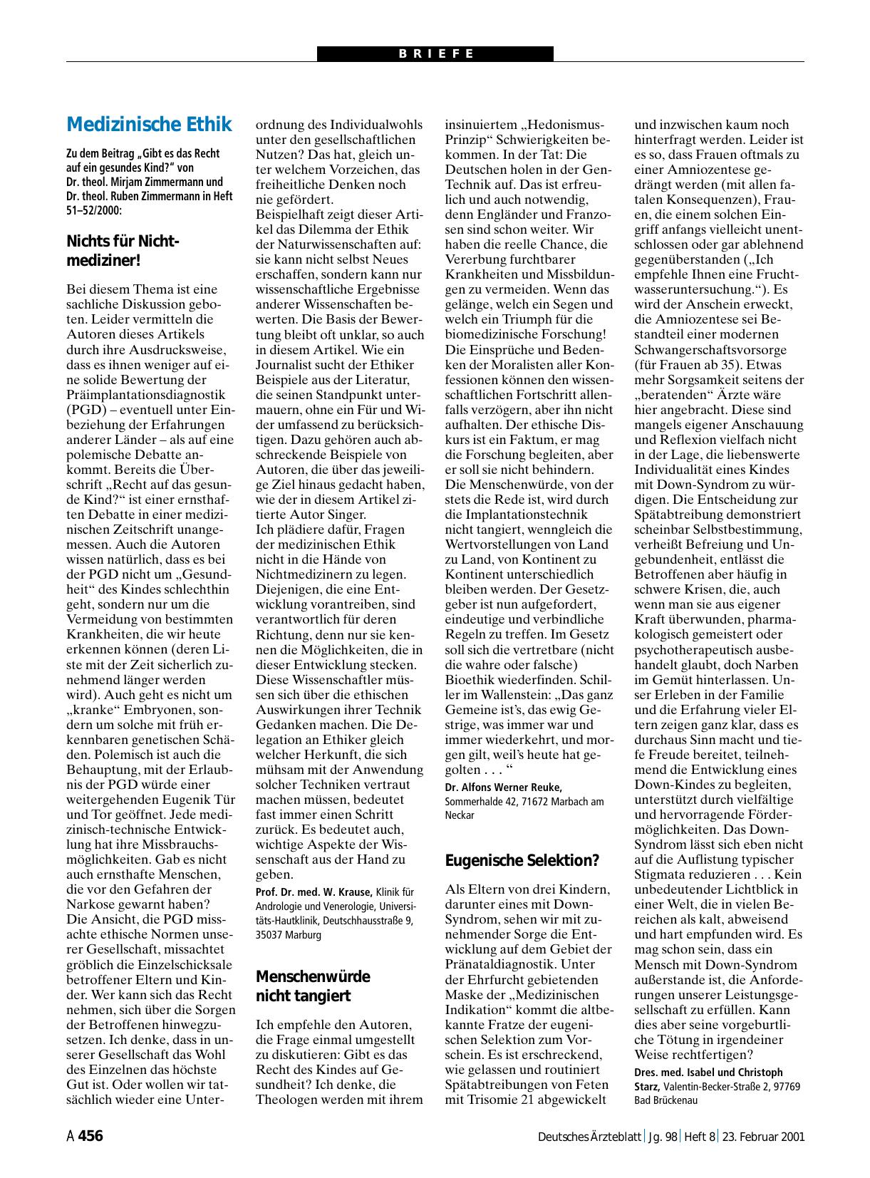 Vorschauseite 1: Medizinische Ethik: Menschenwürde nicht tangiert