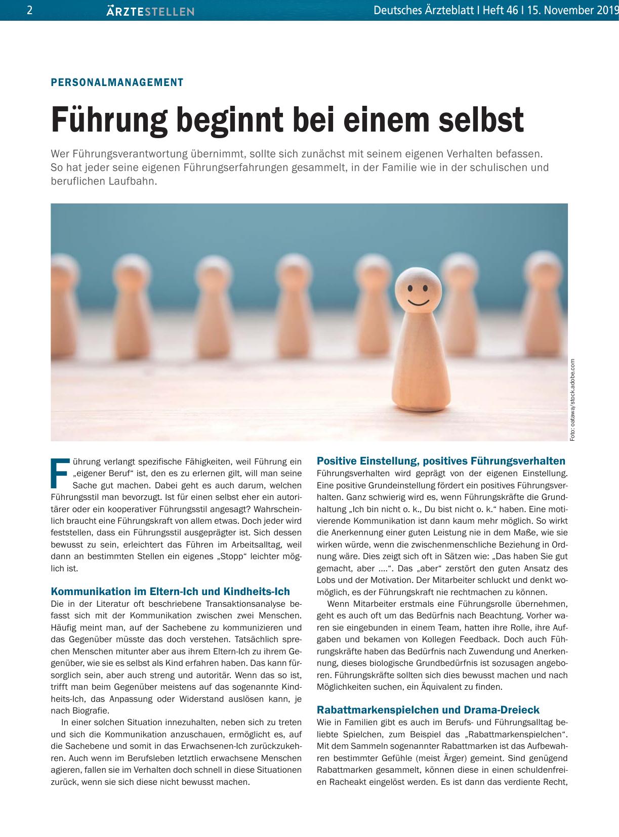 Vorschauseite 1: Personalmanagement: Führung beginnt bei einem selbst