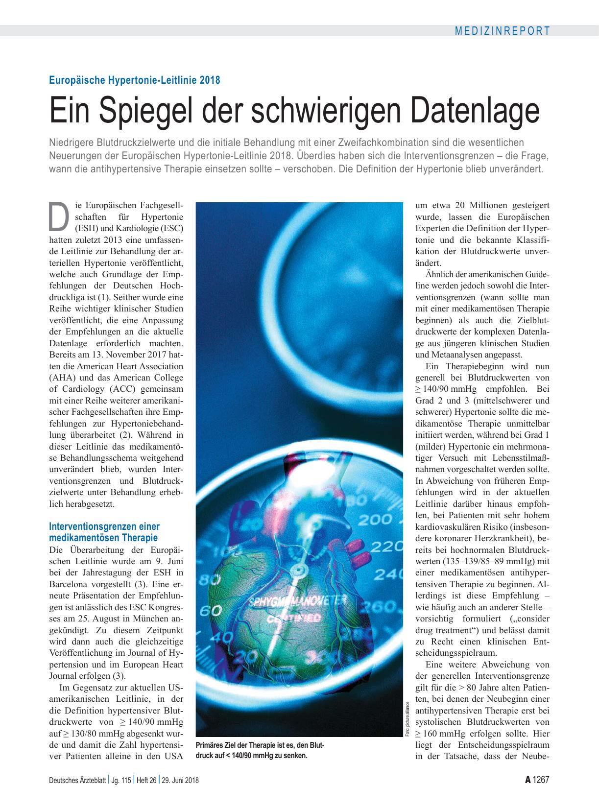 Vorschauseite 1: Europäische Hypertonie-Leitlinie 2018: Ein Spiegel der schwierigen Datenlage