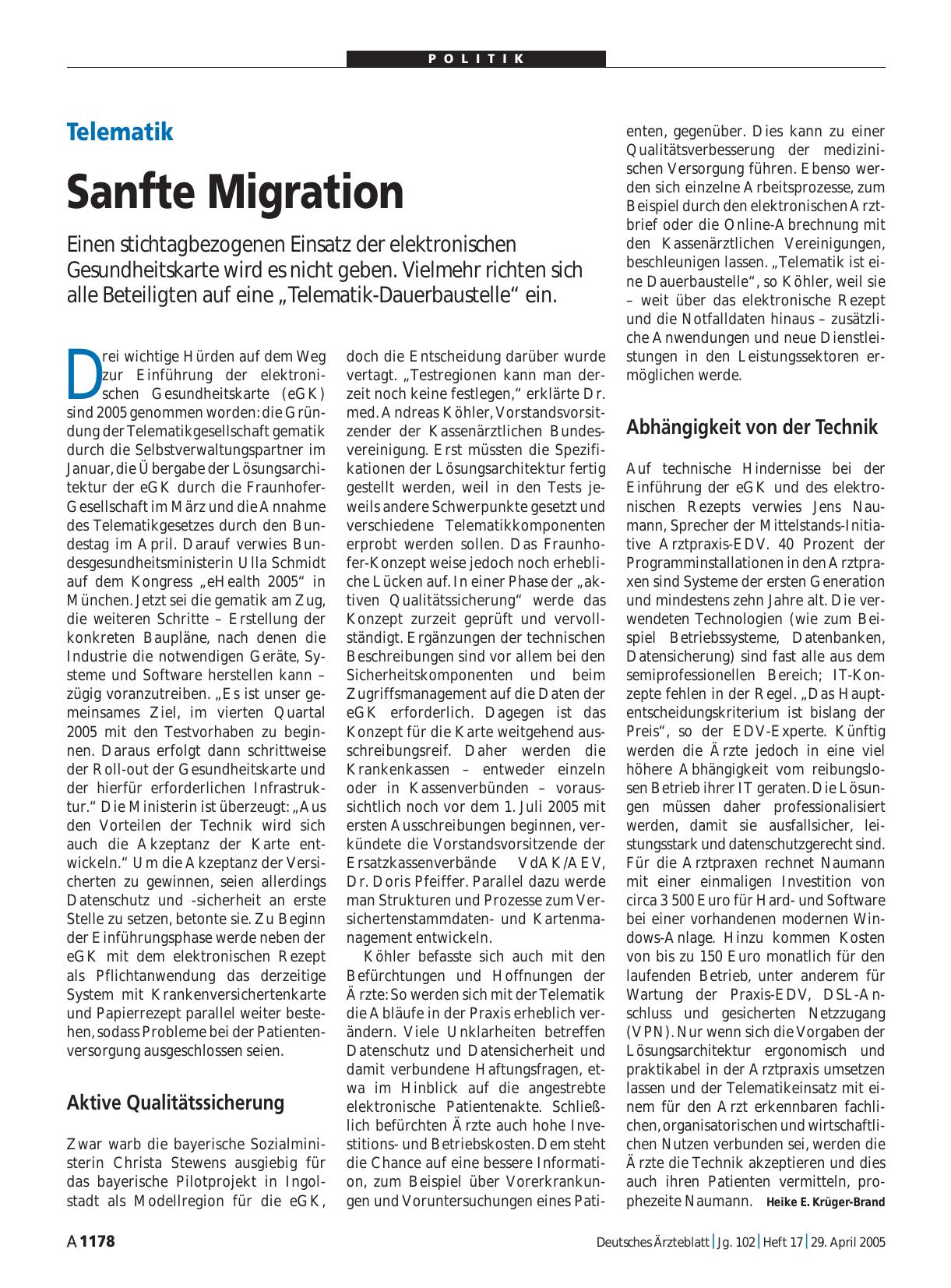 Vorschauseite 1: Telematik: Sanfte Migration