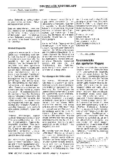 Vorschauseite 1: Karzinomrisiko des operierten Magens