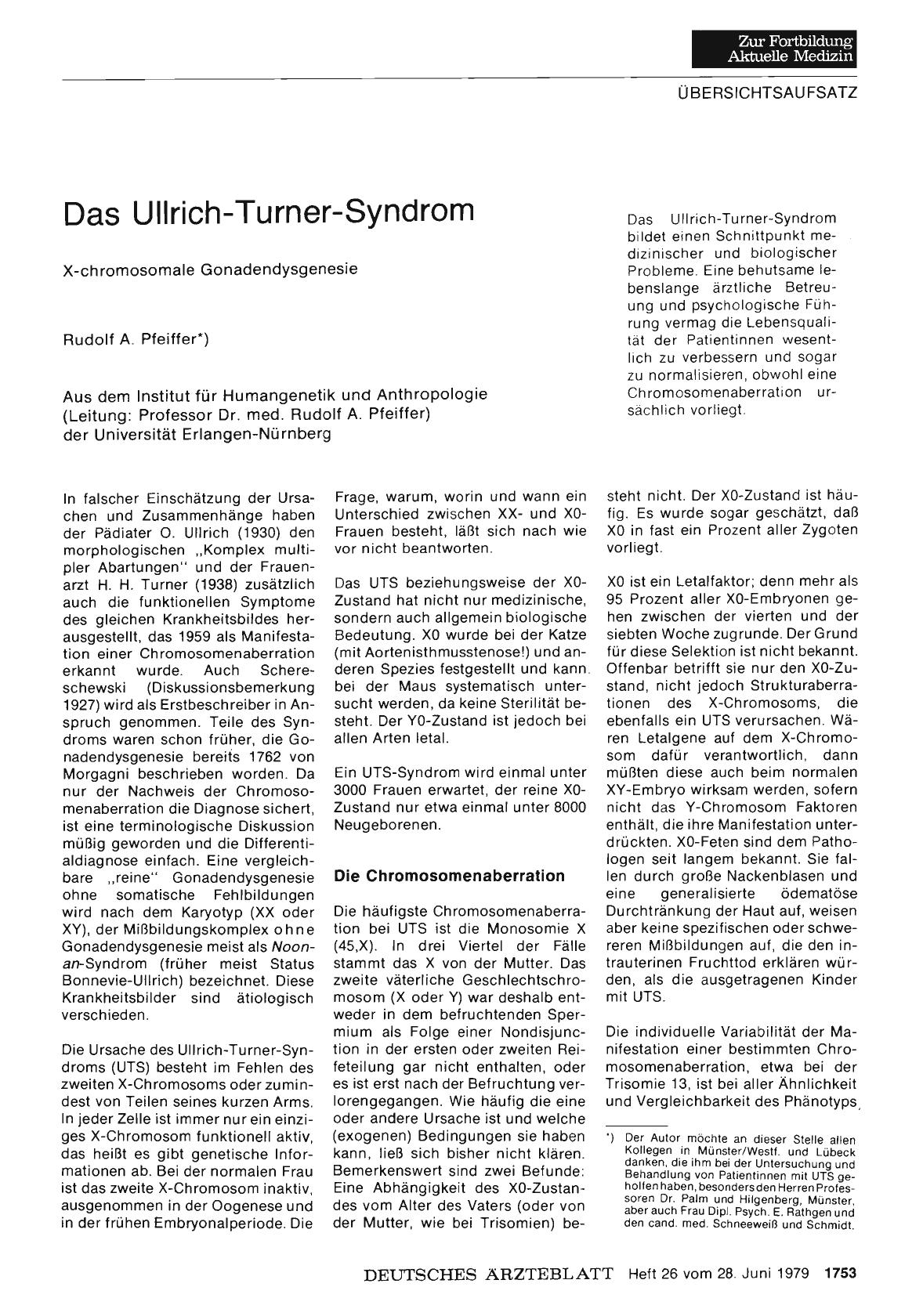 Vorschauseite 1: Das Ullrich-Turner-Syndrom