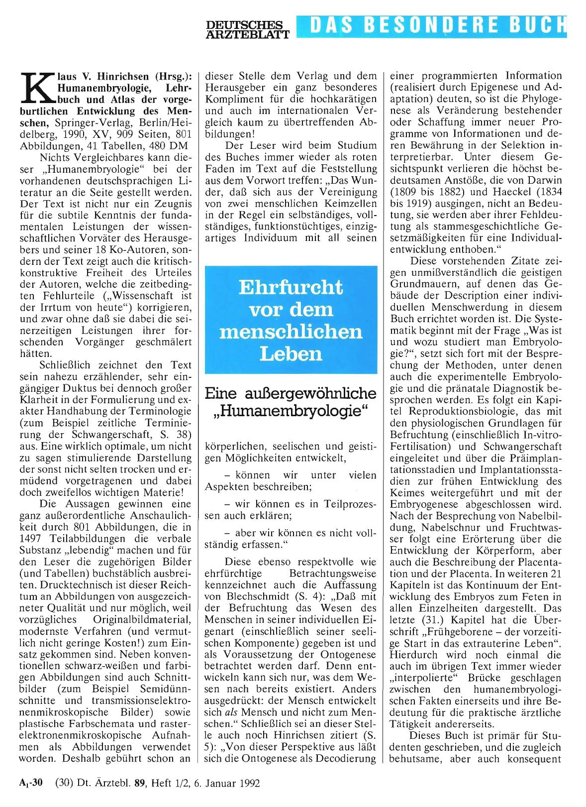 Vorschauseite 1: Ehrfurcht vor dem menschlichen Leben: Eine außergewöhnliche „Humanembryologie“