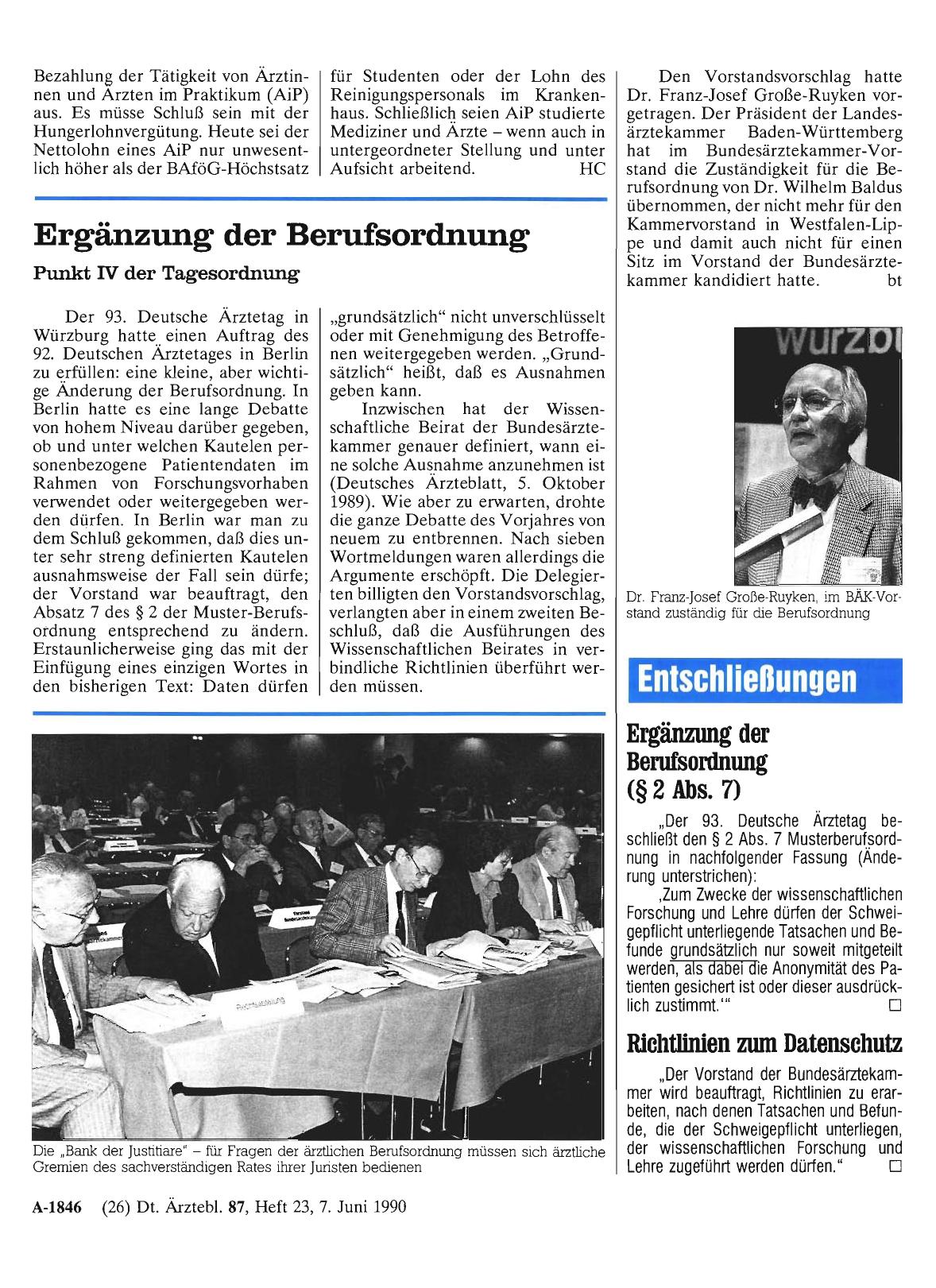 Vorschauseite 1: Ergänzung der Berufsordnung