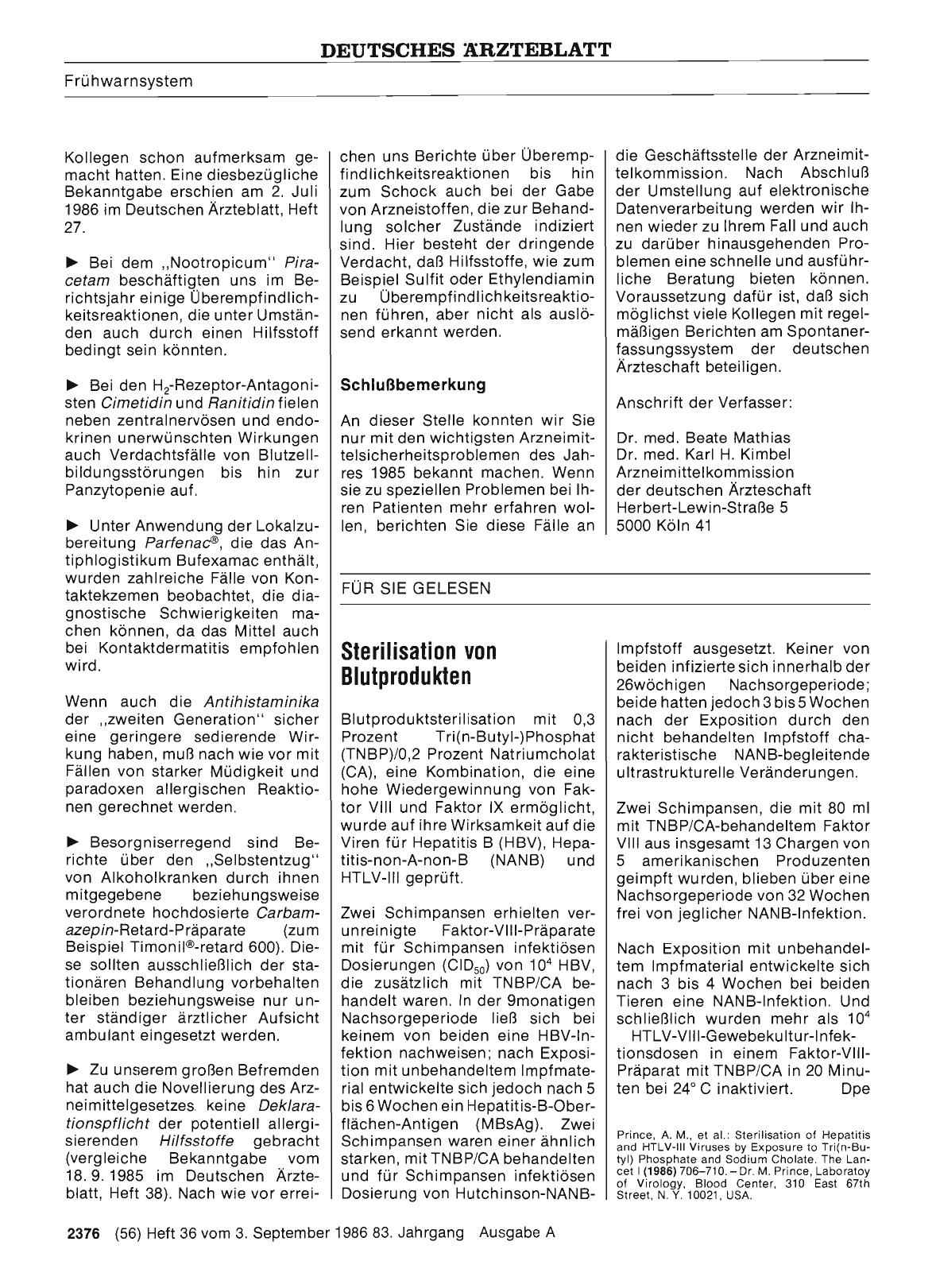 Vorschauseite 1: Sterilisation von Blutprodukten