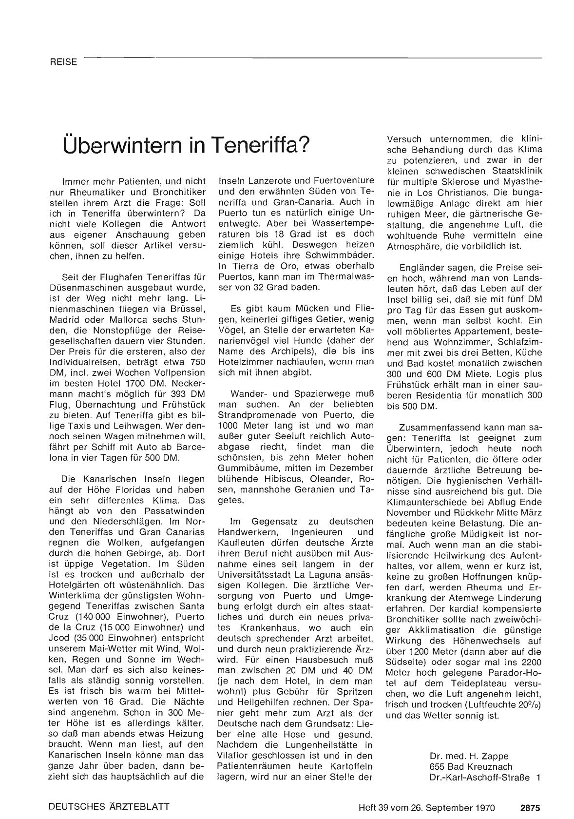 Vorschauseite 1: Überwintern in Teneriffa?