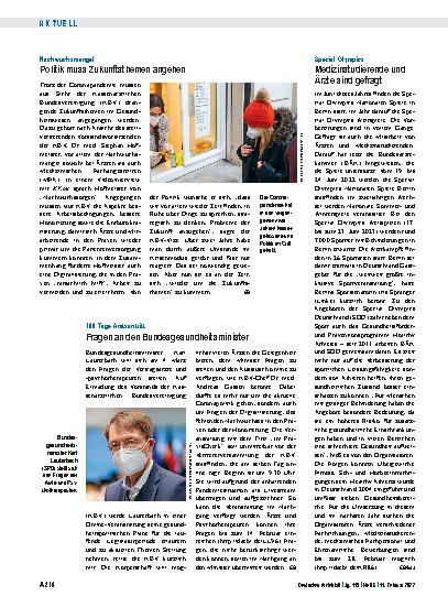 Vorschauseite 1: 100 Tage Amtsantritt: Fragen an den Bundesgesundheitsminister