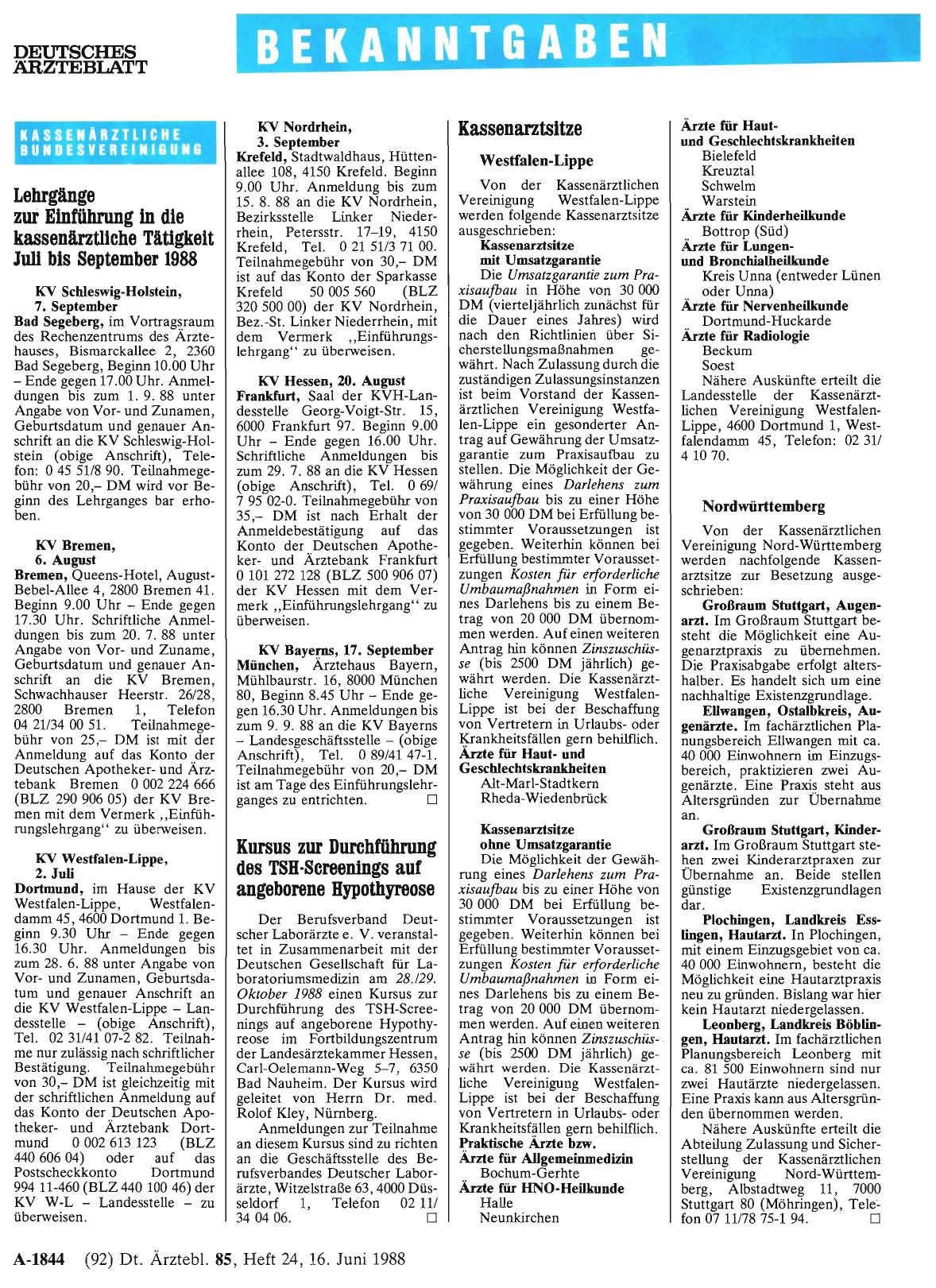 Vorschauseite 1: Kassenarztsitze
