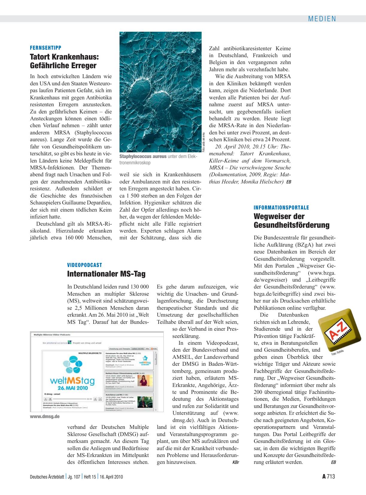 Vorschauseite 1: Informationsportale: Wegweiser der Gesundheitsförderung