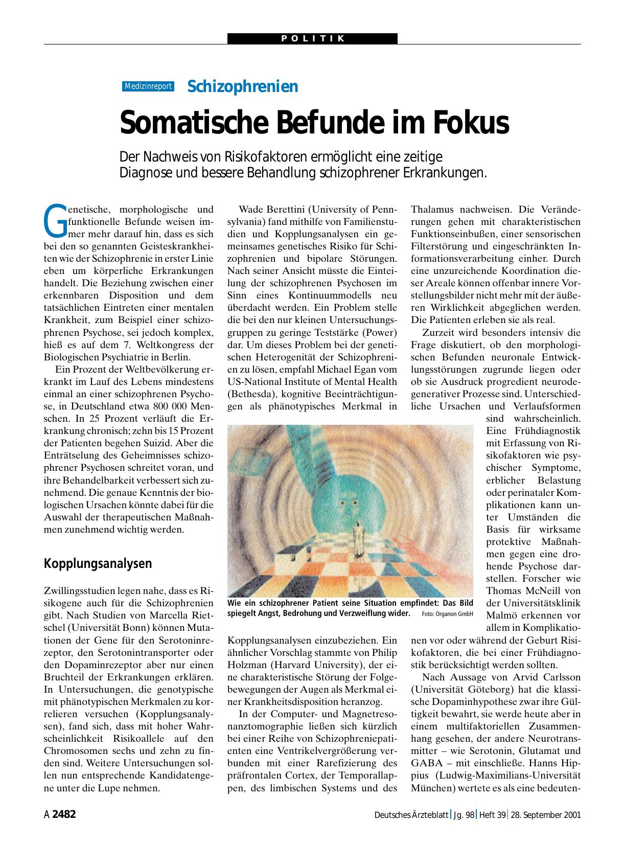 Vorschauseite 1: Schizophrenien: Somatische Befunde im Fokus