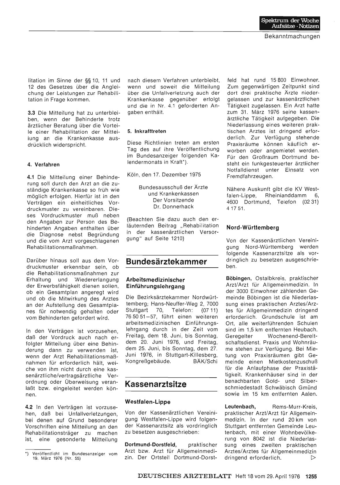 Vorschauseite 1: Kassenarztsitze