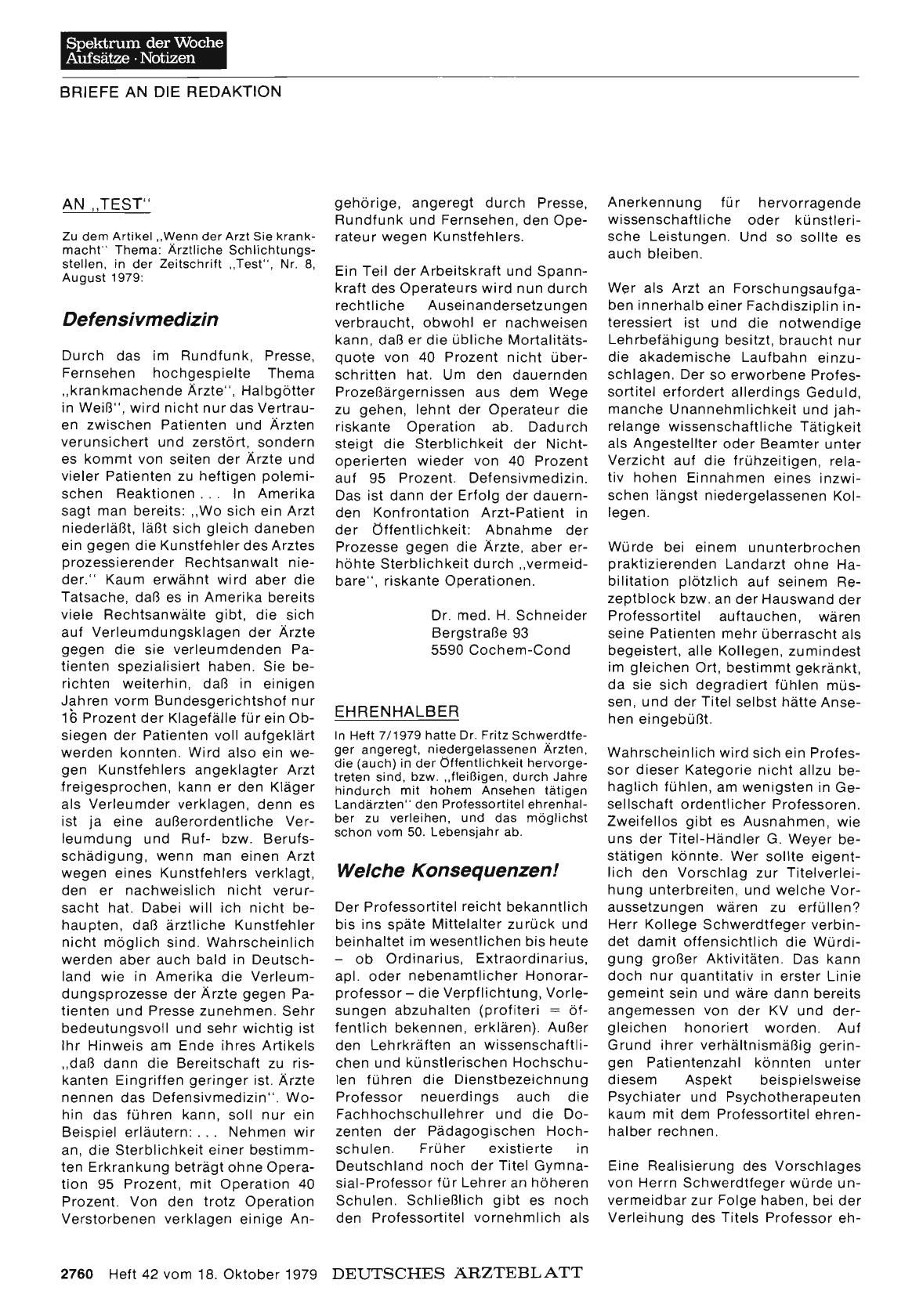 Vorschauseite 1: AN „TEST“: Defensivmedizin
