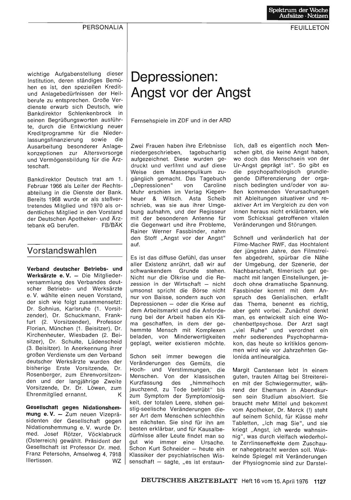 Vorschauseite 1: Depressionen: Angst vor der Angst