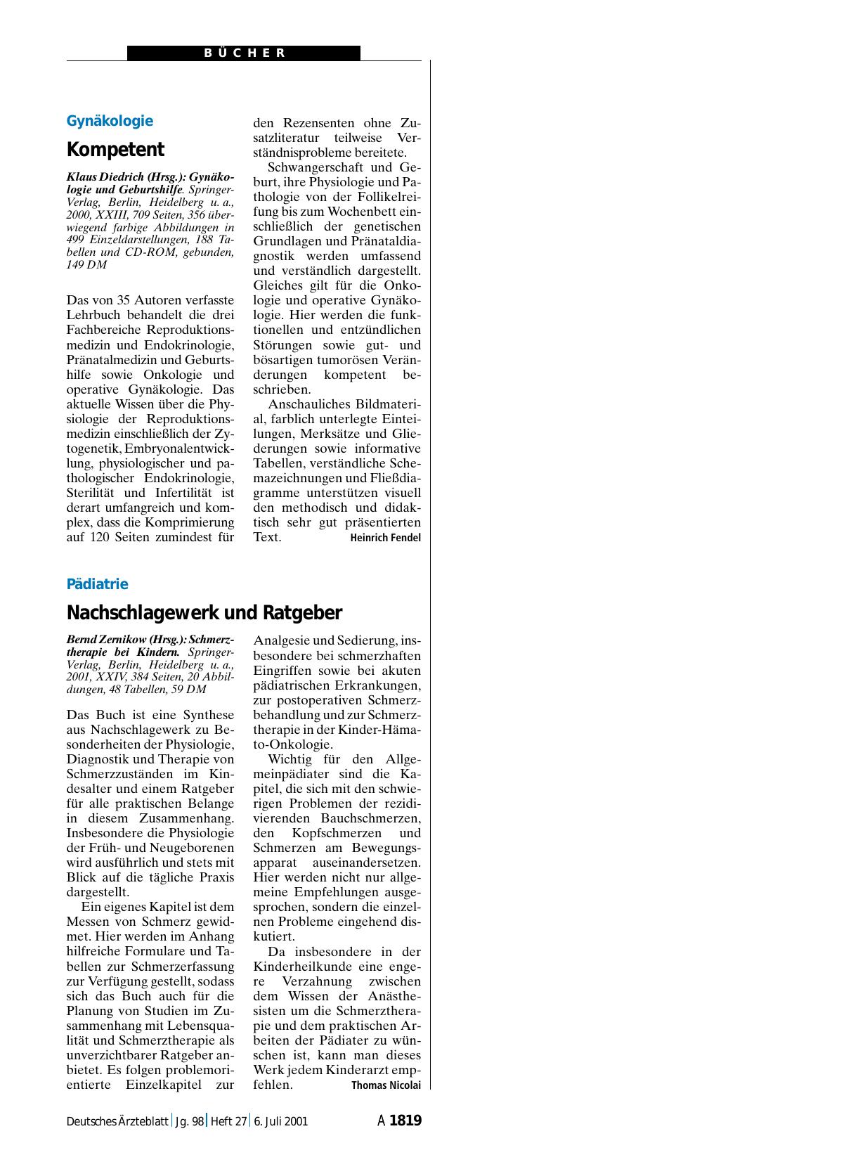 Vorschauseite 1: Gynäkologie und Geburtshilfe