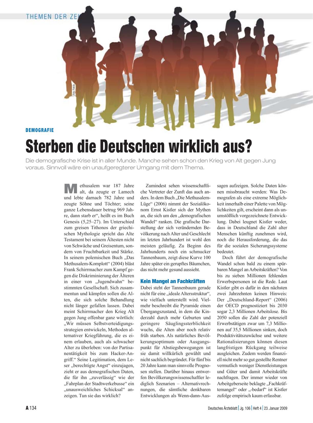 Vorschauseite 1: Demografie: Sterben die Deutschen wirklich aus?